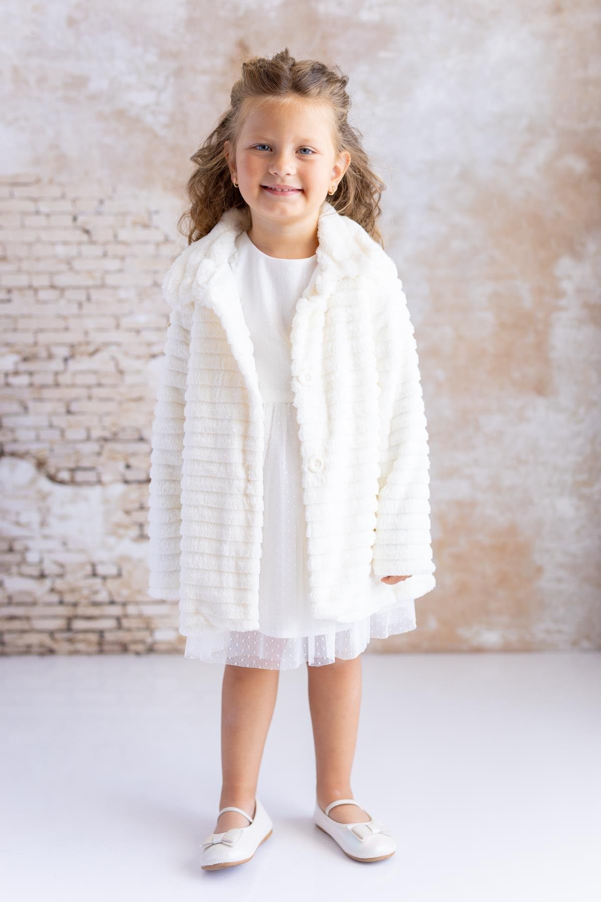 Kız Bebek Peluş Kaban - Ekru