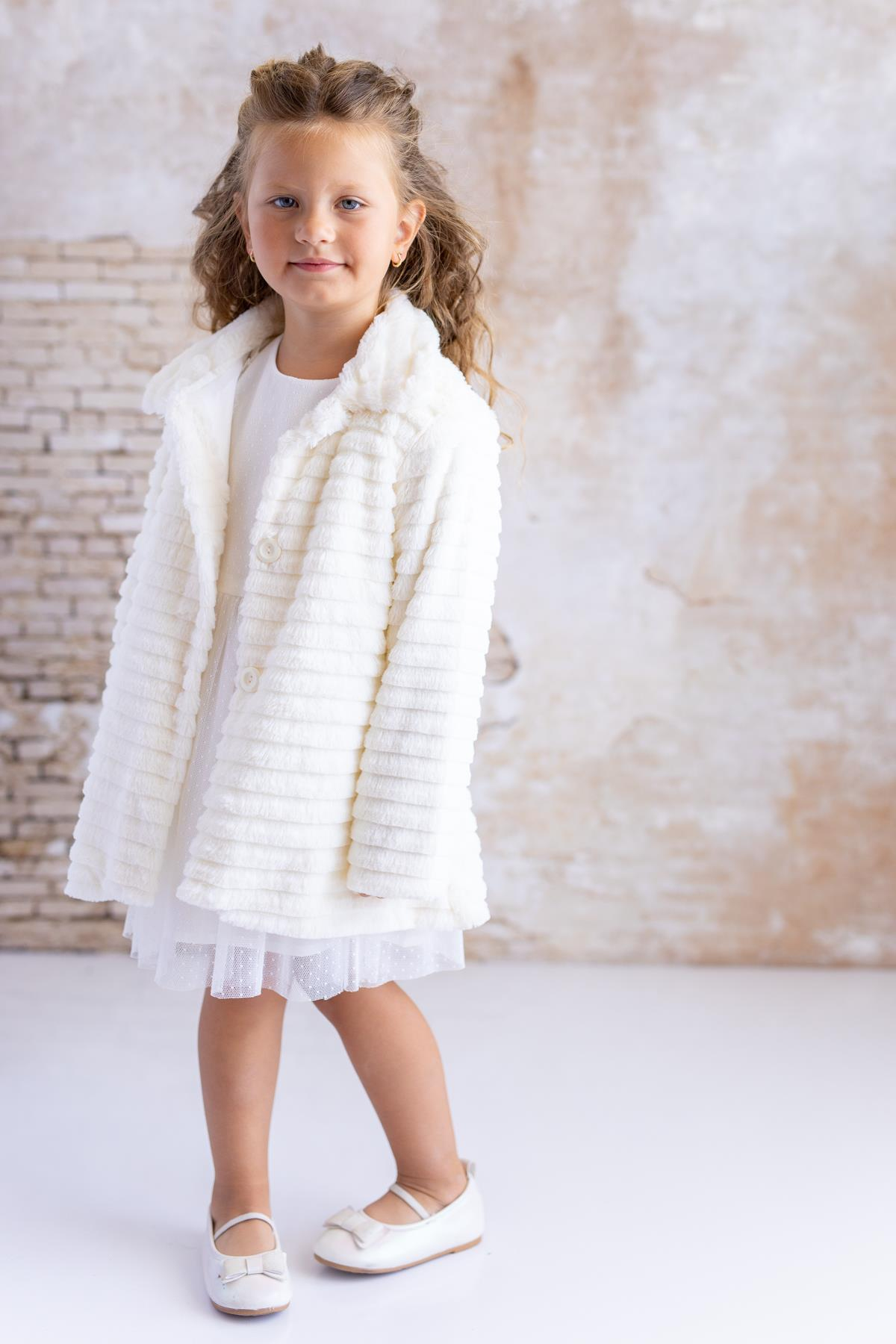 Kız Bebek Peluş Kaban - Ekru