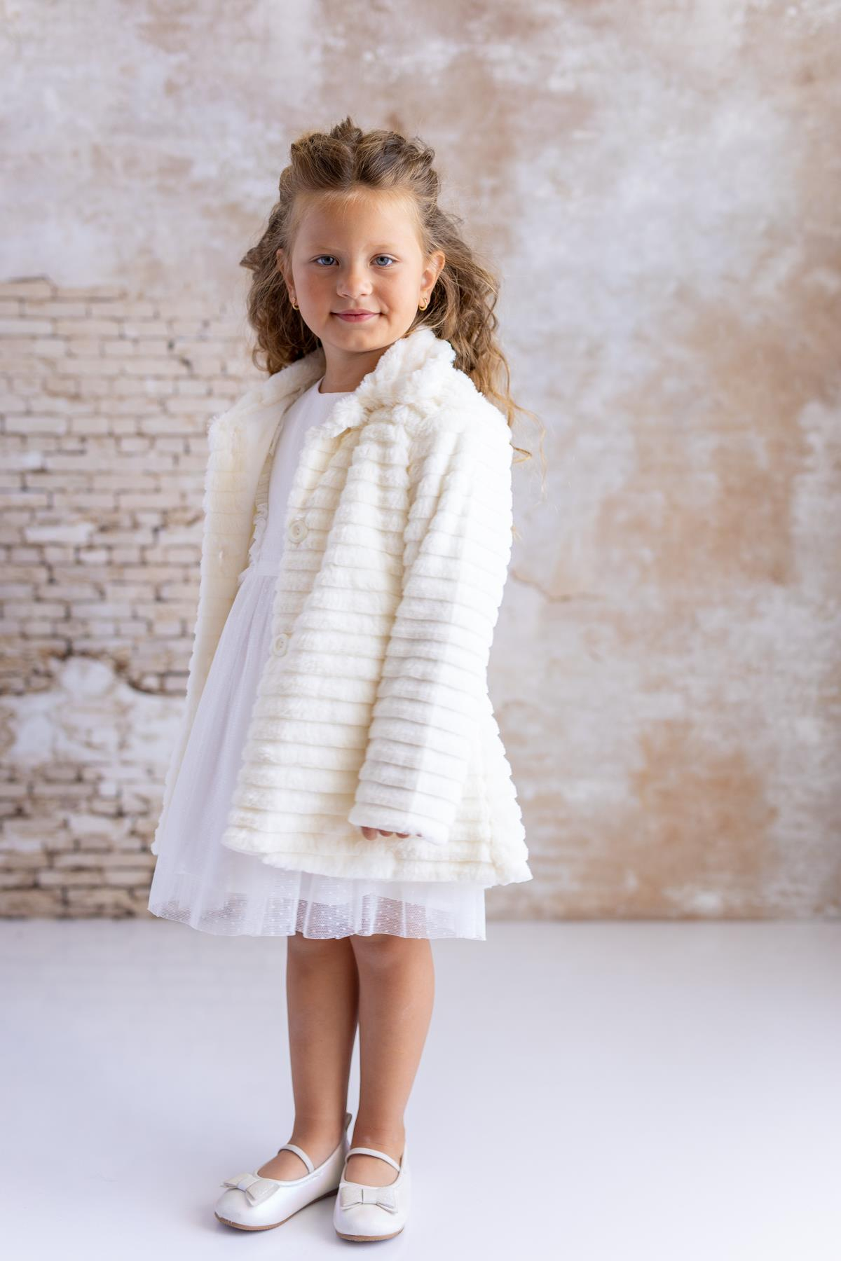 Kız Bebek Peluş Kaban - Ekru