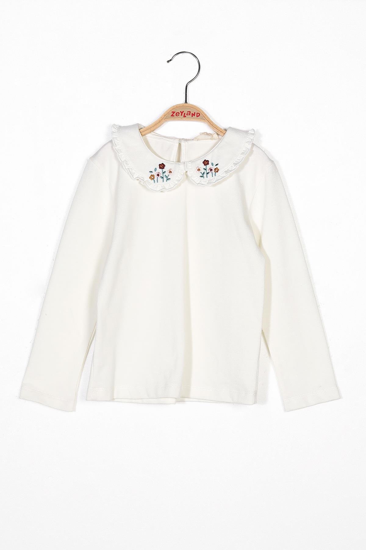 Kız Bebek Yaka Nakış Detaylı Bluz - Skasar