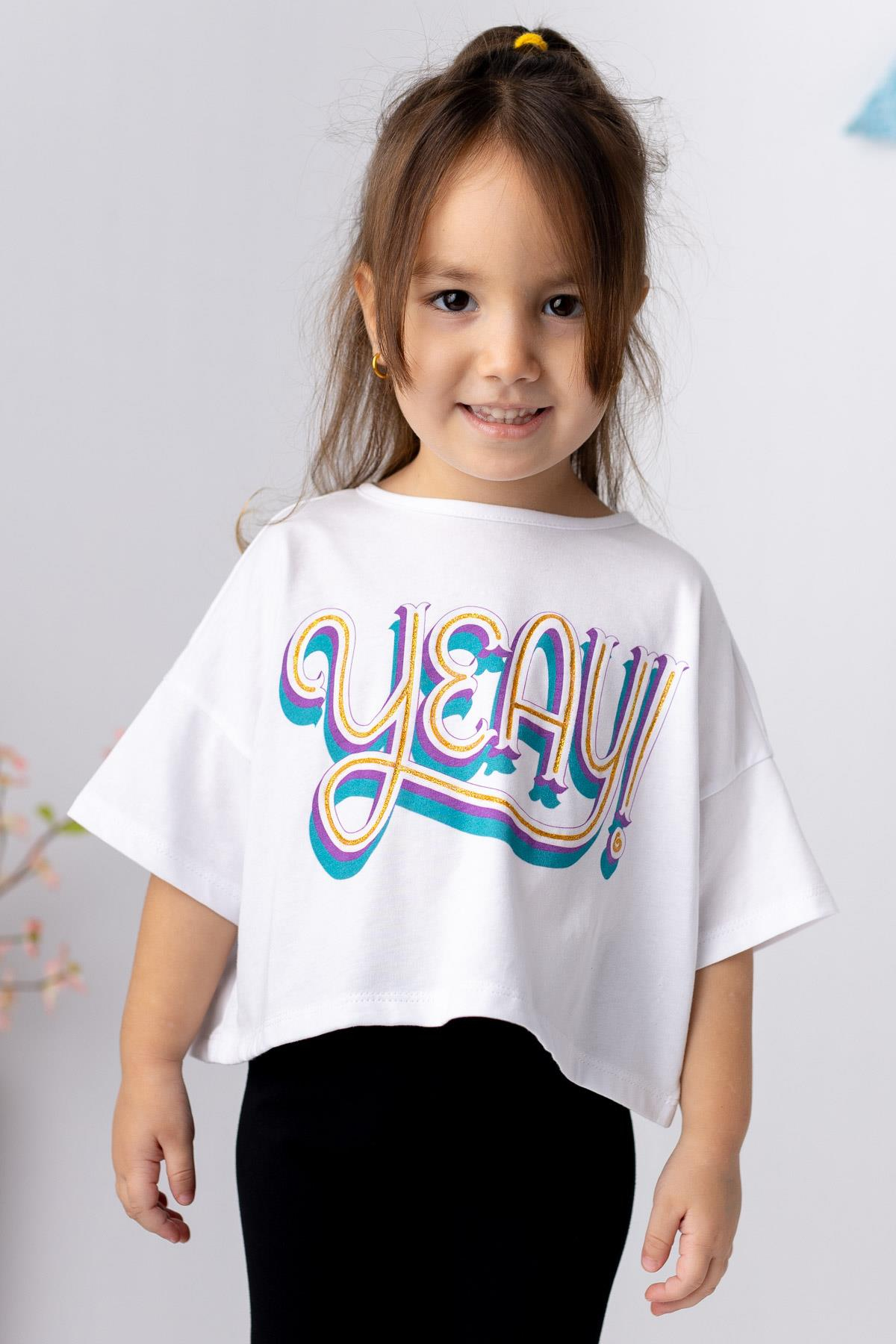 Kız Çocuk Basic Crop Tshirt