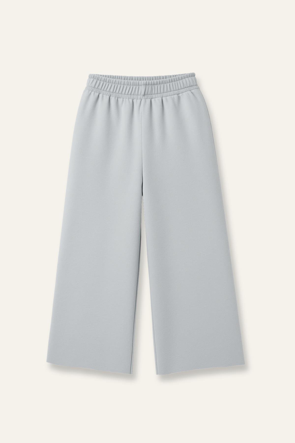 Kız Çocuk Düz Paça Fırçalı Tek Alt - Gri