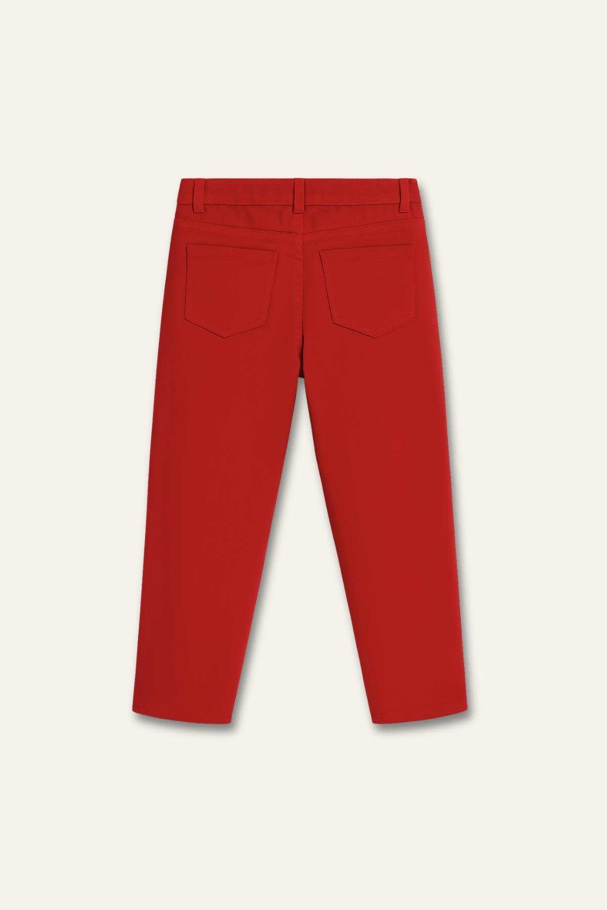 Kız Çocuk Gabardin Pantolon - Kırmızı