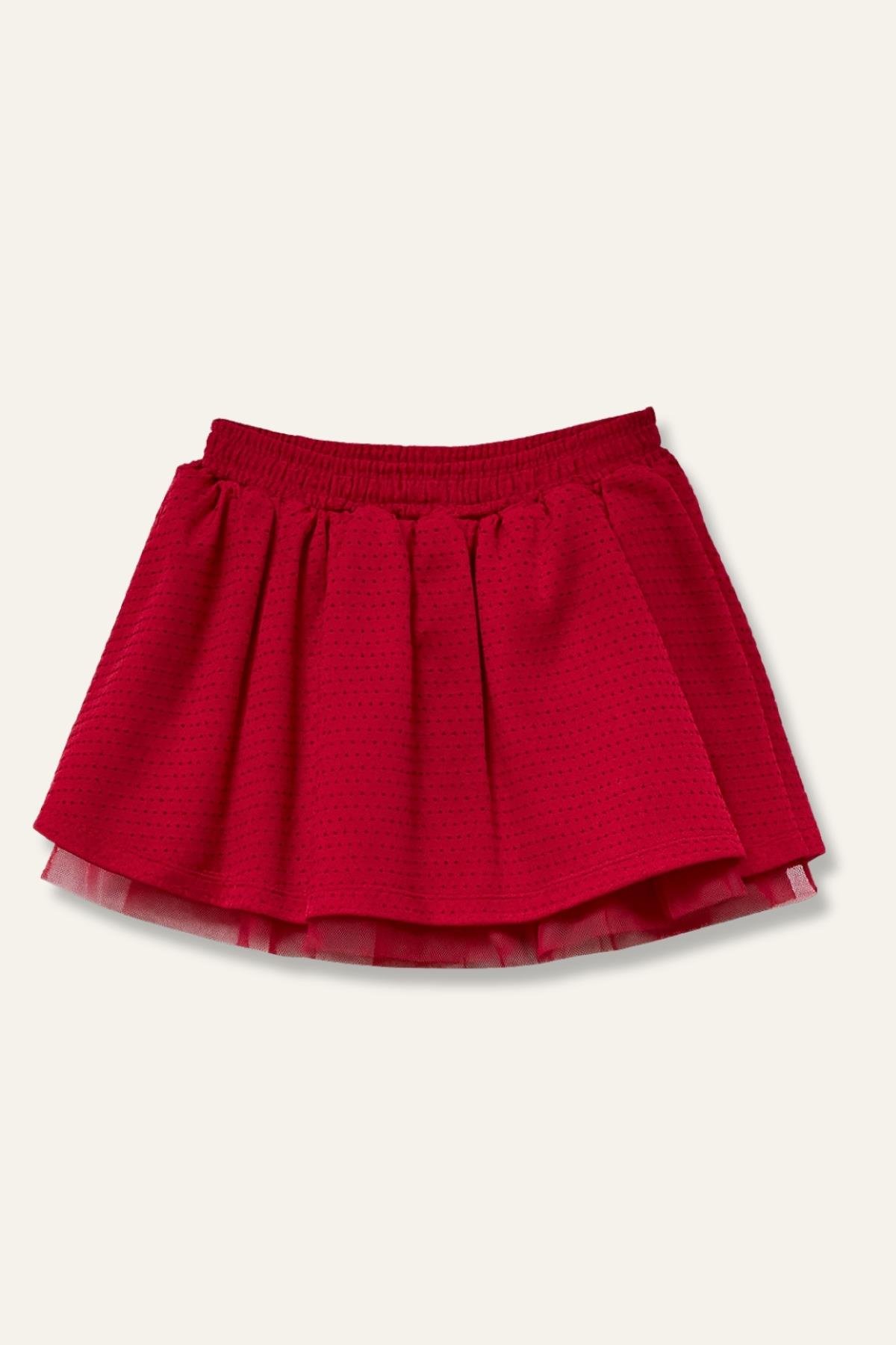 Kız Çocuk Kabarık Etek - Bordo
