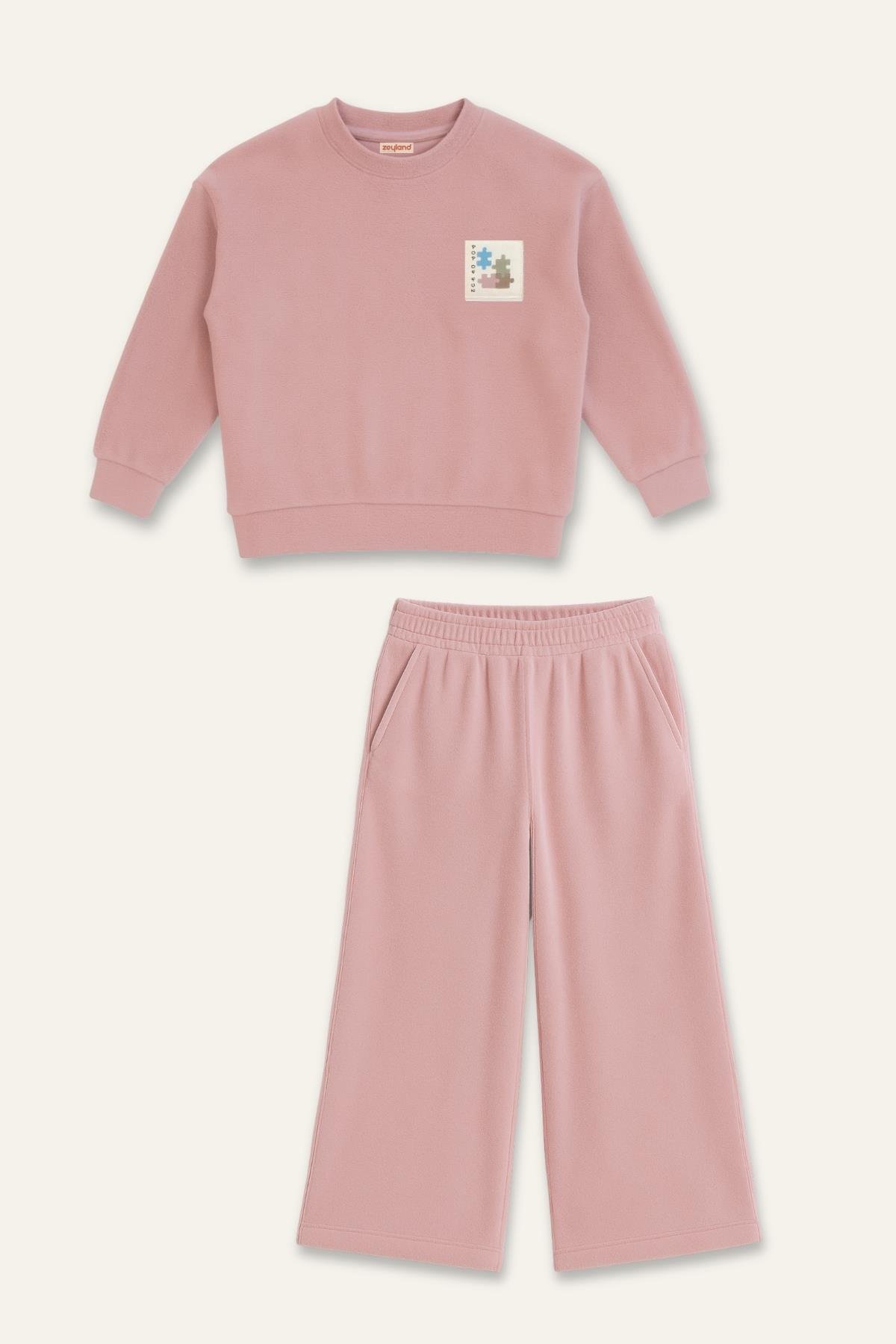 Kız Çocuk Polar İkili Takım - Pembe