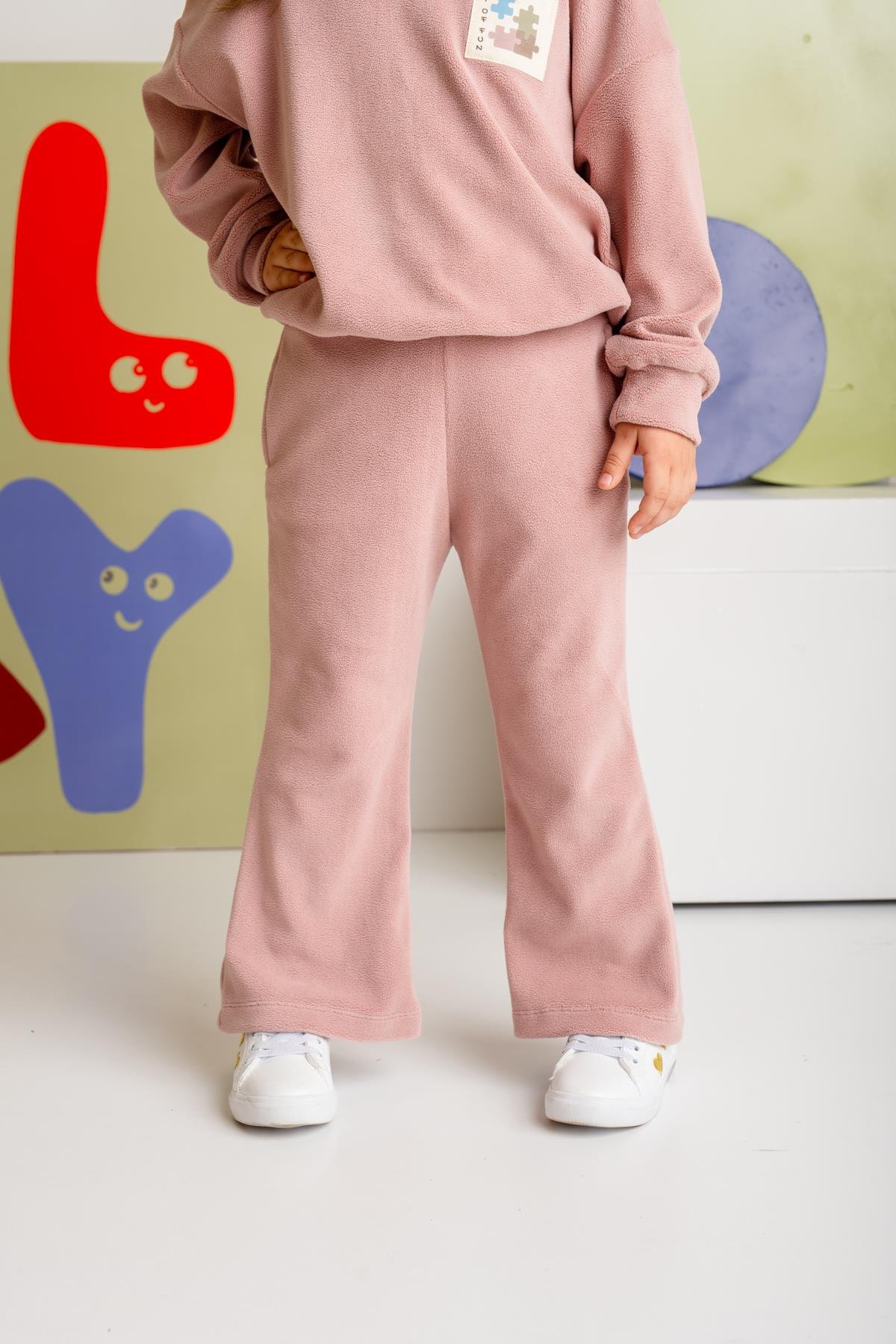 Kız Çocuk Polar İkili Takım - Pembe