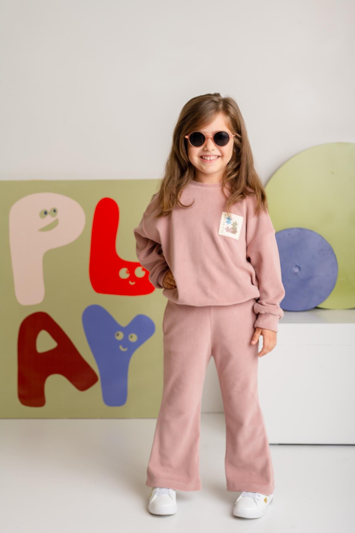 Kız Çocuk Polar İkili Takım - Pembe