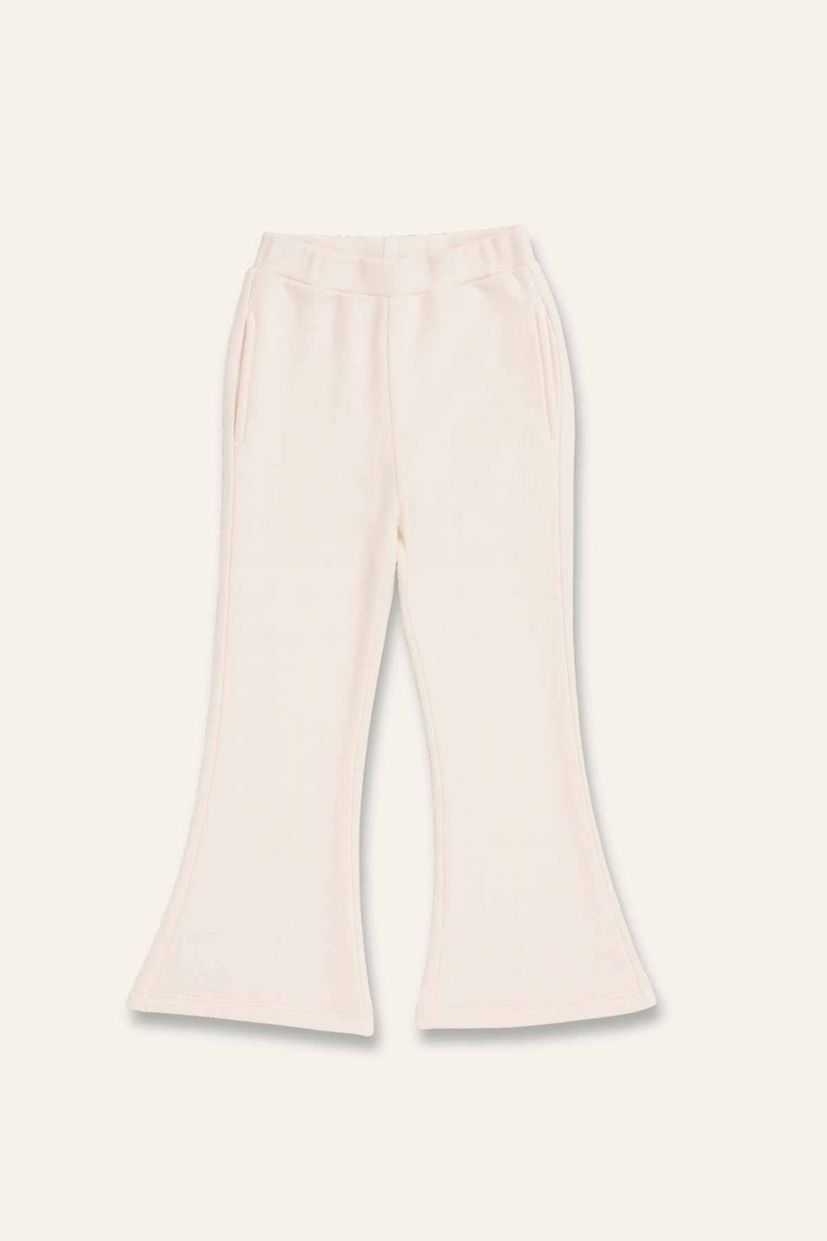 Kız Çocuk Yumoş İkili Takım - Krem