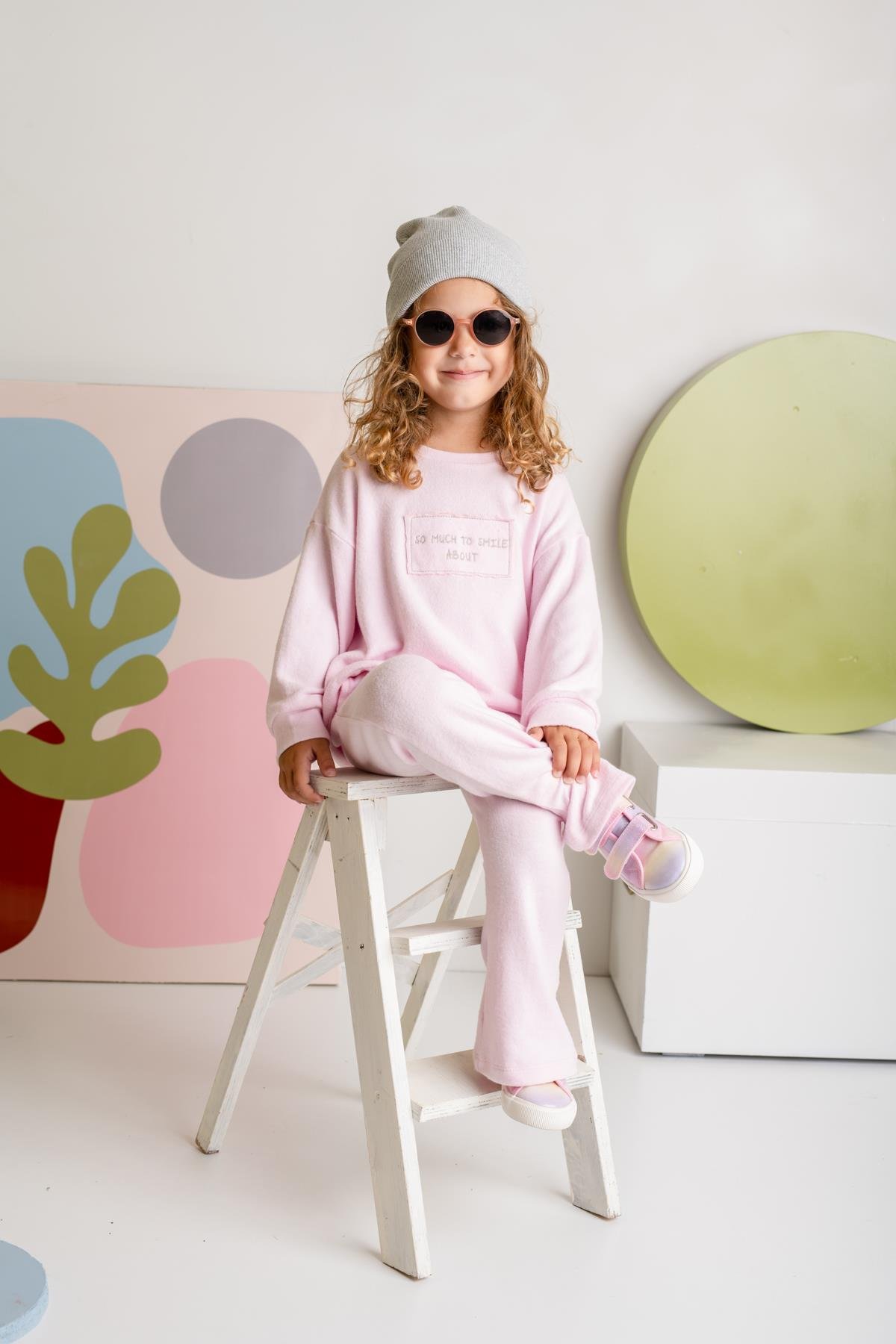 Kız Çocuk Yumoş İkili Takım - Pembe