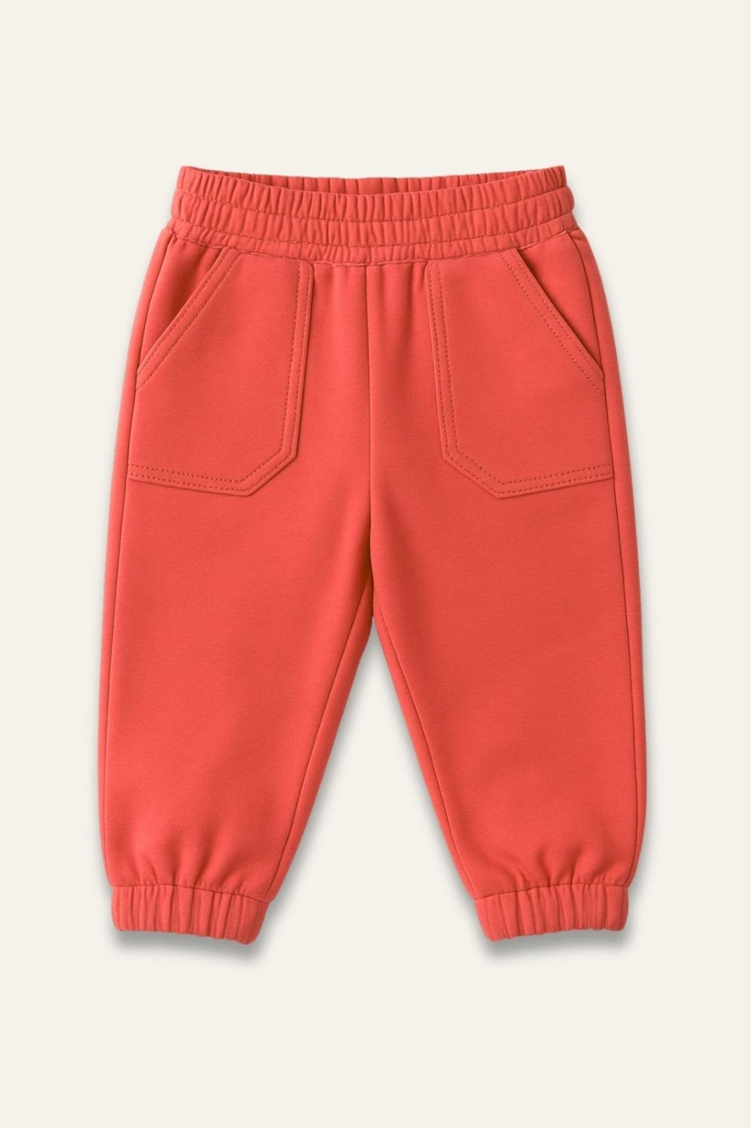 Unisex Bebek Basic Eşofman Altı - Mercan