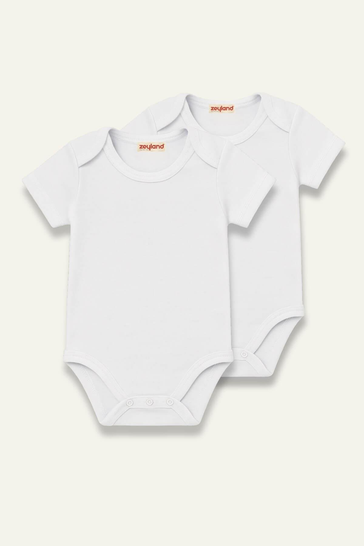 Unisex Bebek İkili Kısa Kol Body - Ekru