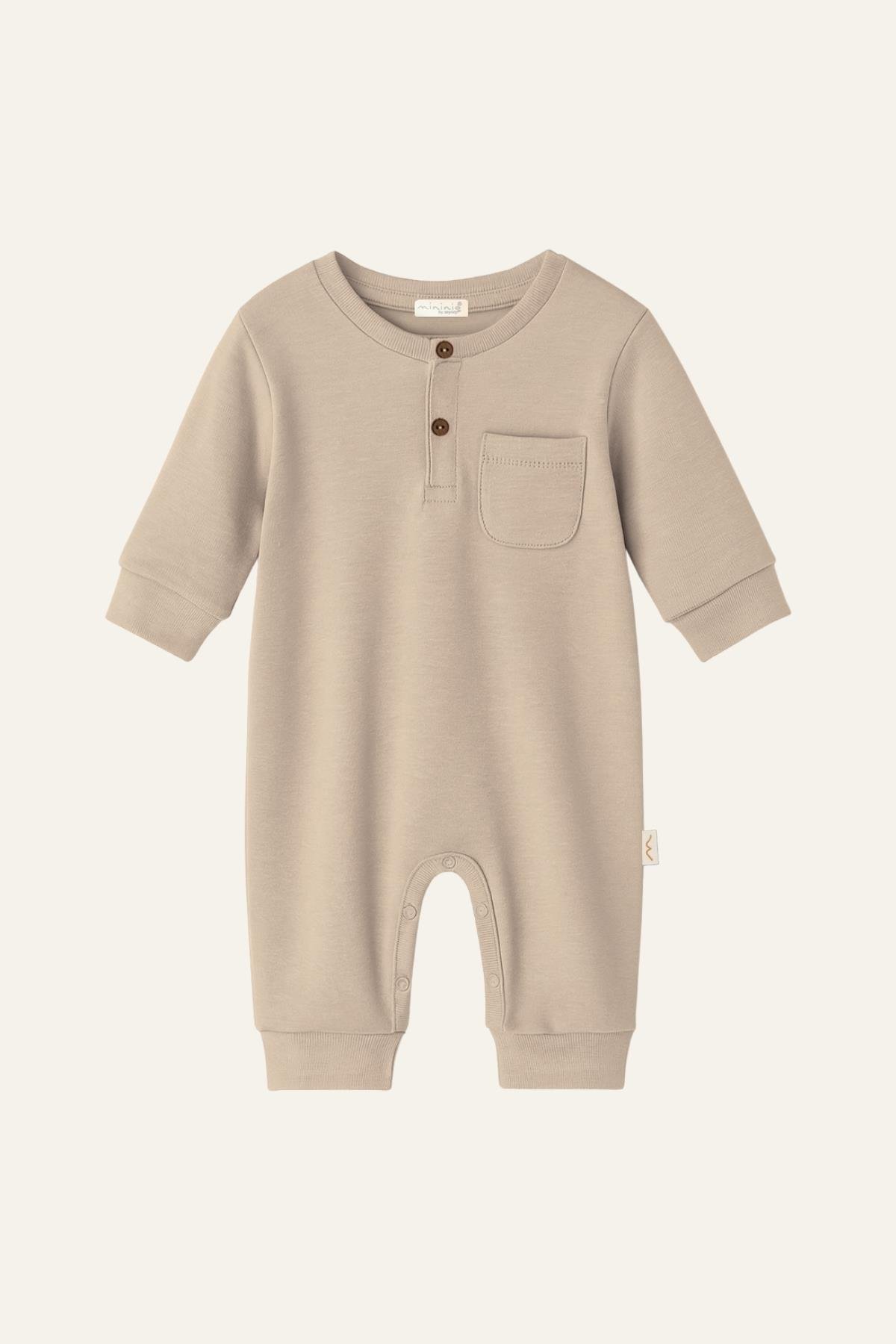 Unisex Bebek Organik Tulum - Ekru