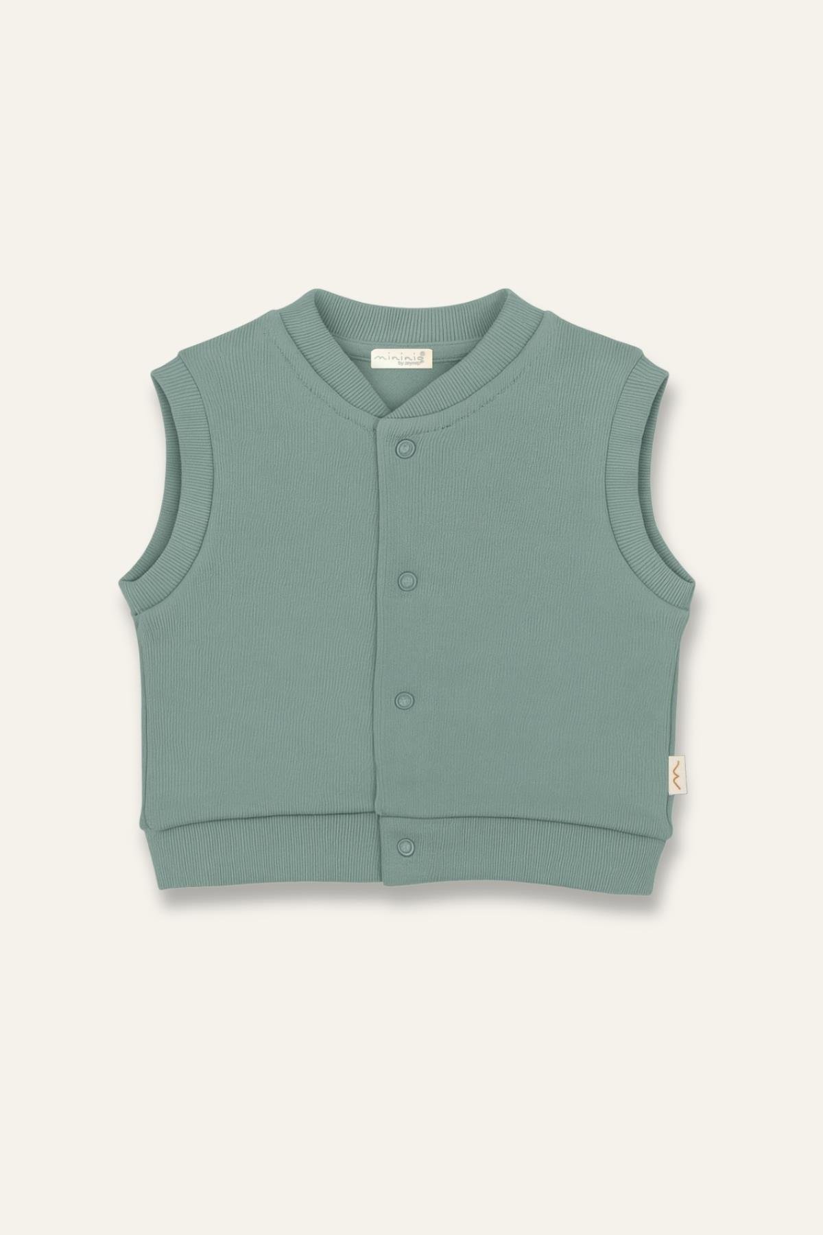 Unisex Bebek Organik Yelek - Mint