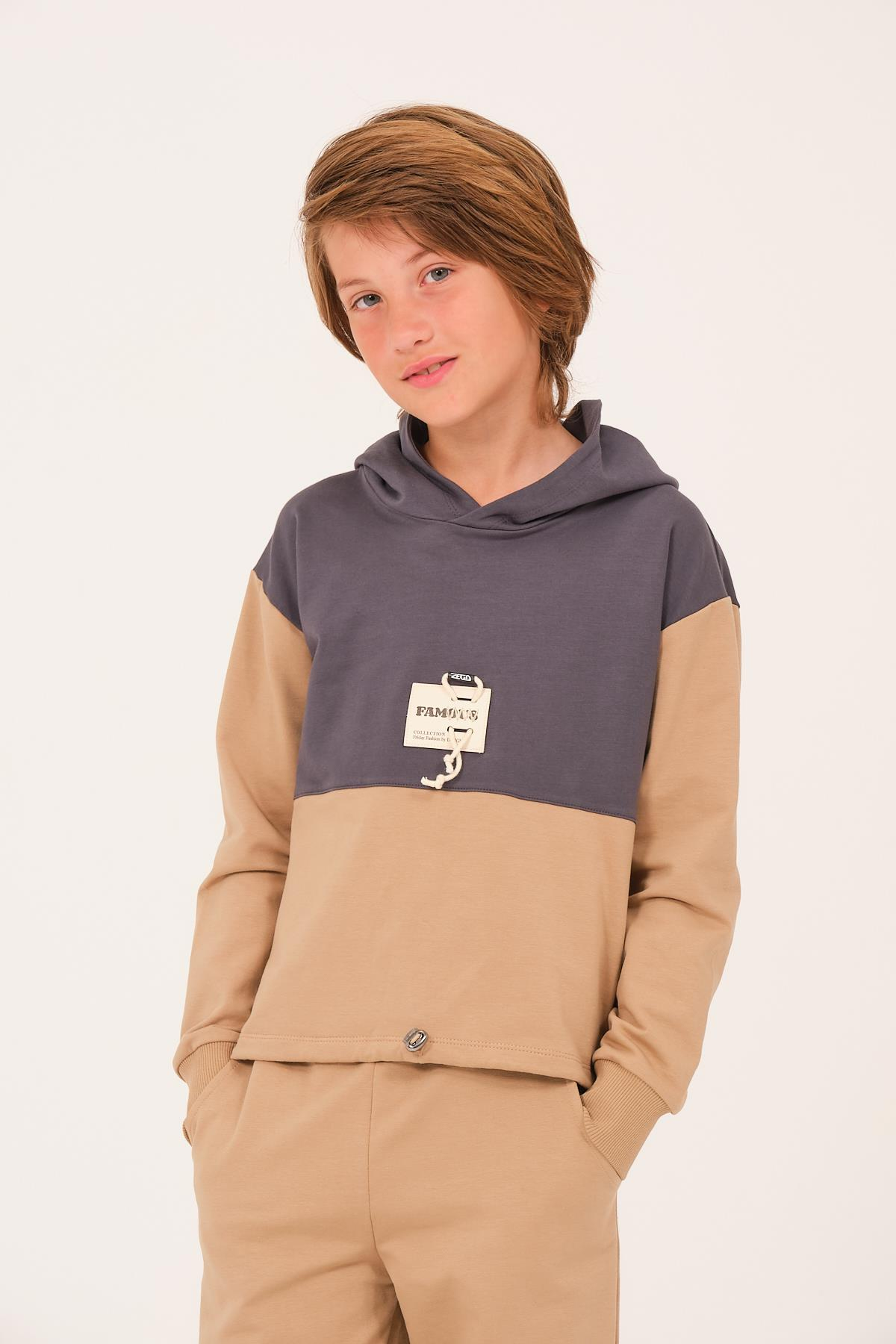 Kız Erkek Çocuk Aksesuar Garni Detaylı Sweatshirt - Antrasit