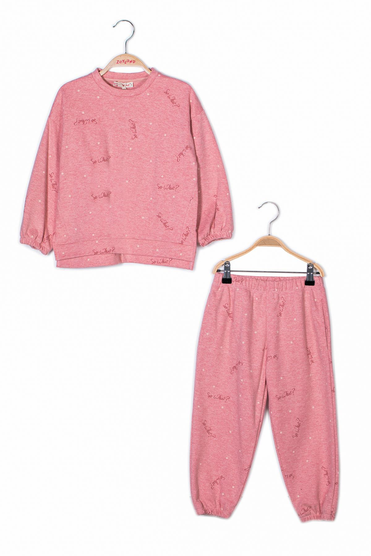 Kız Çocuk Desenli Eşofman Takımı