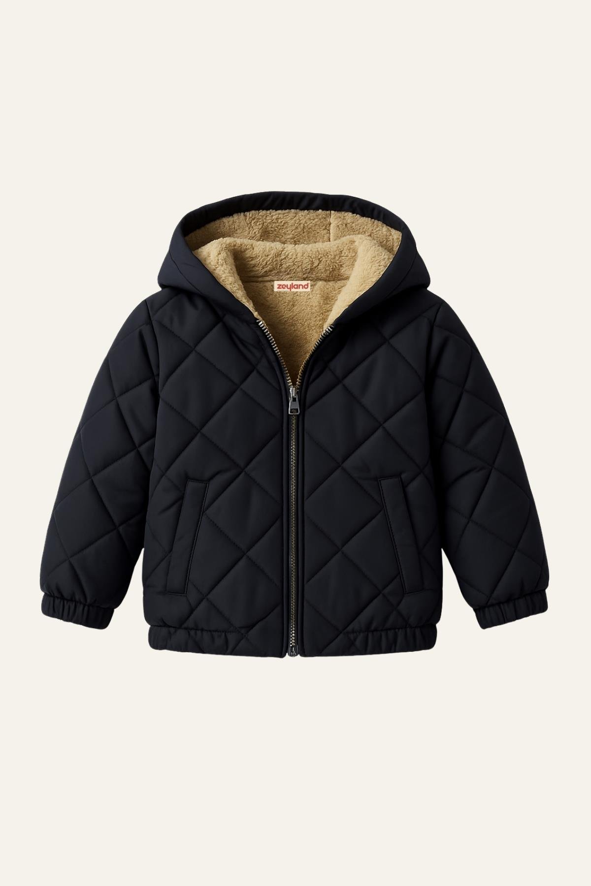 Unisex Çocuk Kapüşonlu Mont - Antrasit