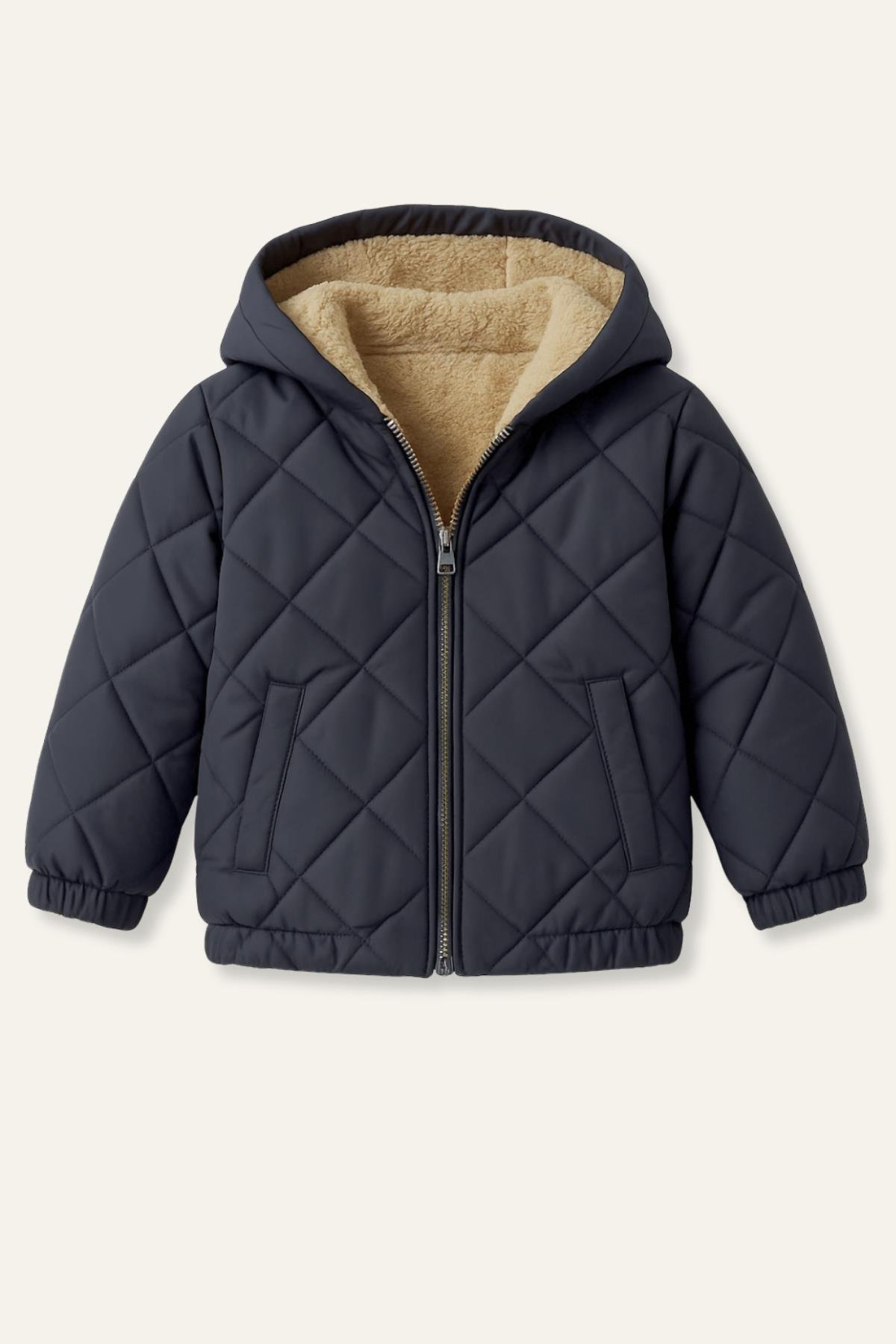 Unisex Çocuk Kapüşonlu Mont - Lacivert