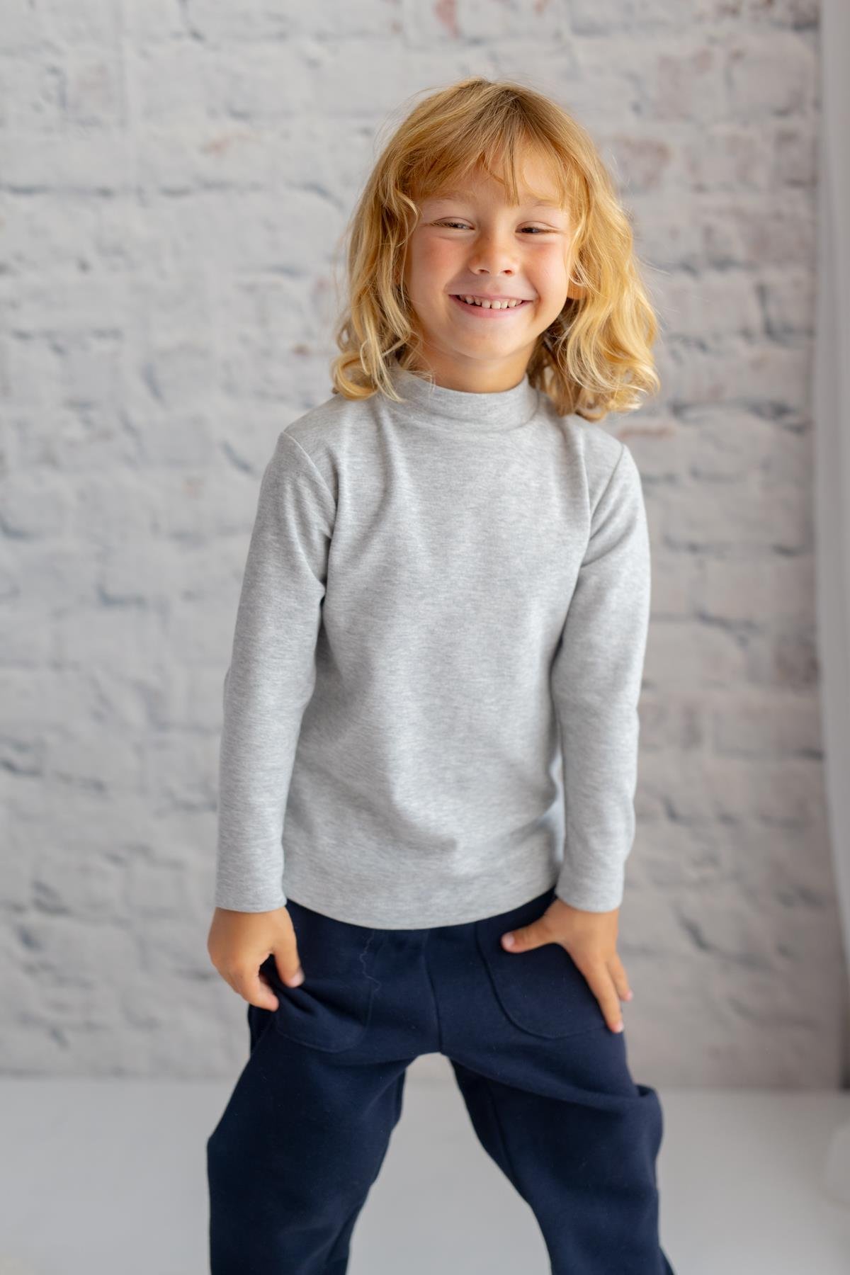 Unisex Çocuk Yarım Balıkçı Bluz