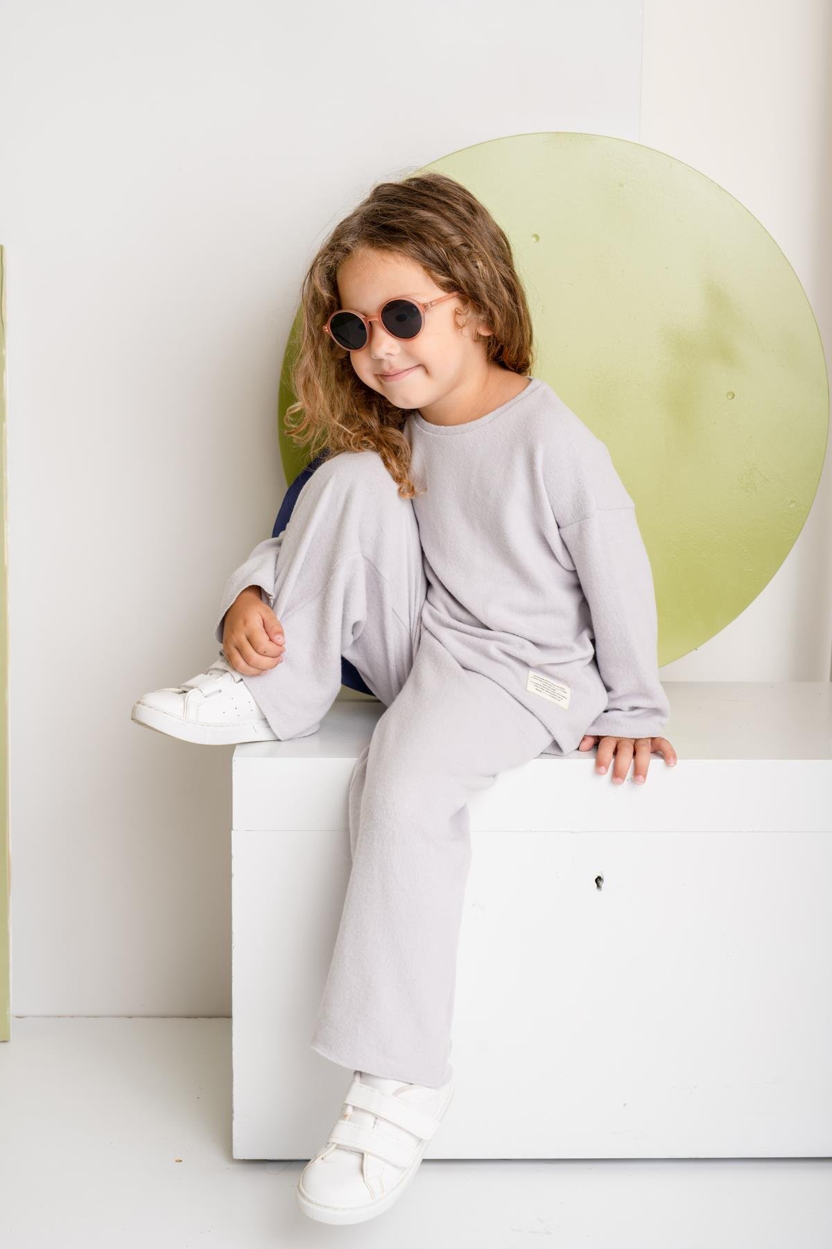 Unisex Çocuk Yumoş İkili Takım - Gri