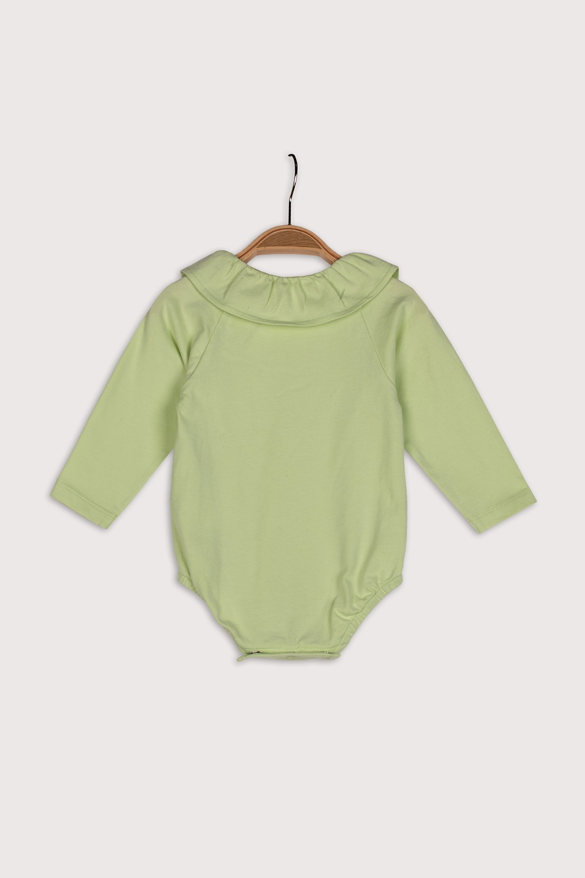 Bebek Uzun Kollu Firfirli Yakali Bodysuit