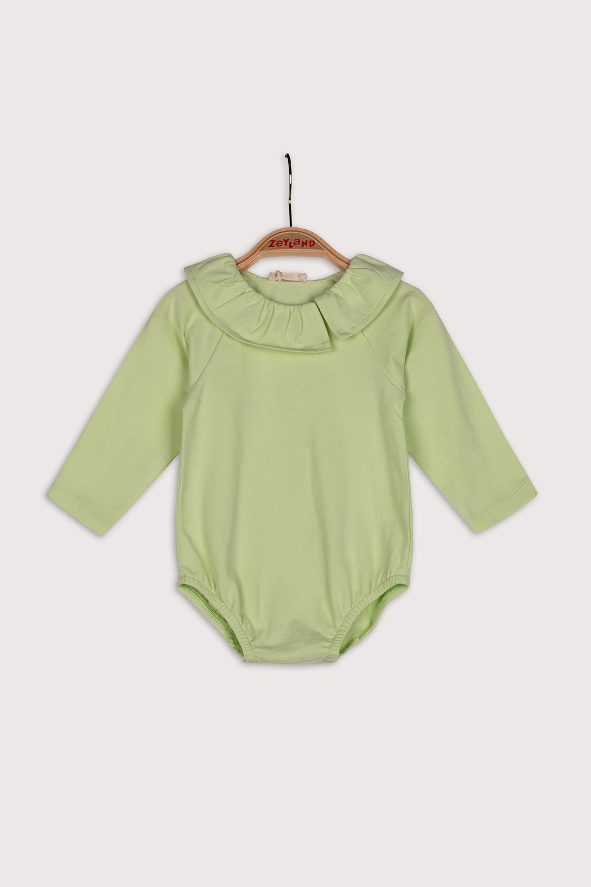 Bebek Uzun Kollu Firfirli Yakali Bodysuit