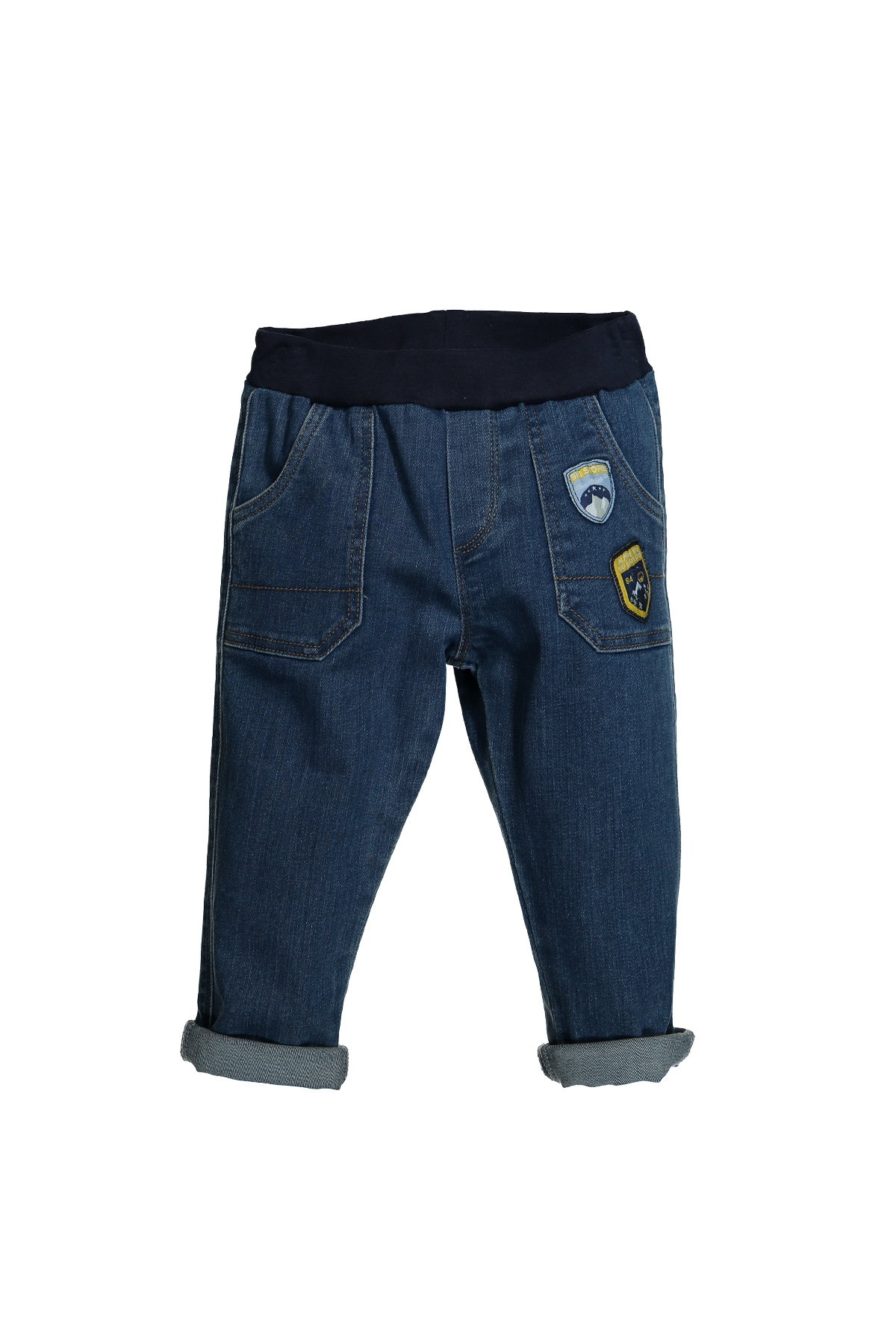 Bel Lastikli Büyük Cepli Kot Pantolon (6ay-4yas)