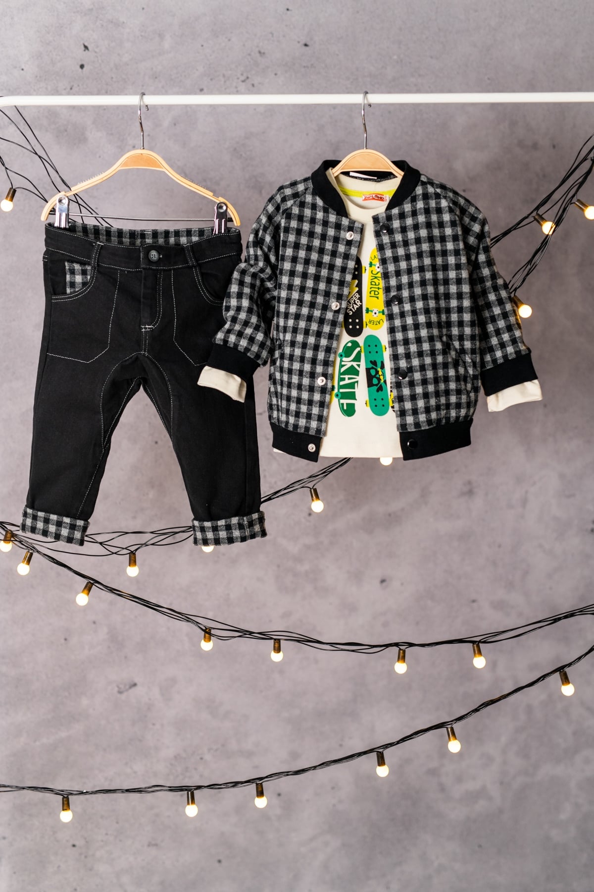 Bomber Ceket, Sweatshirt ve Salvar Pantolon Takim (6ay-4yas)