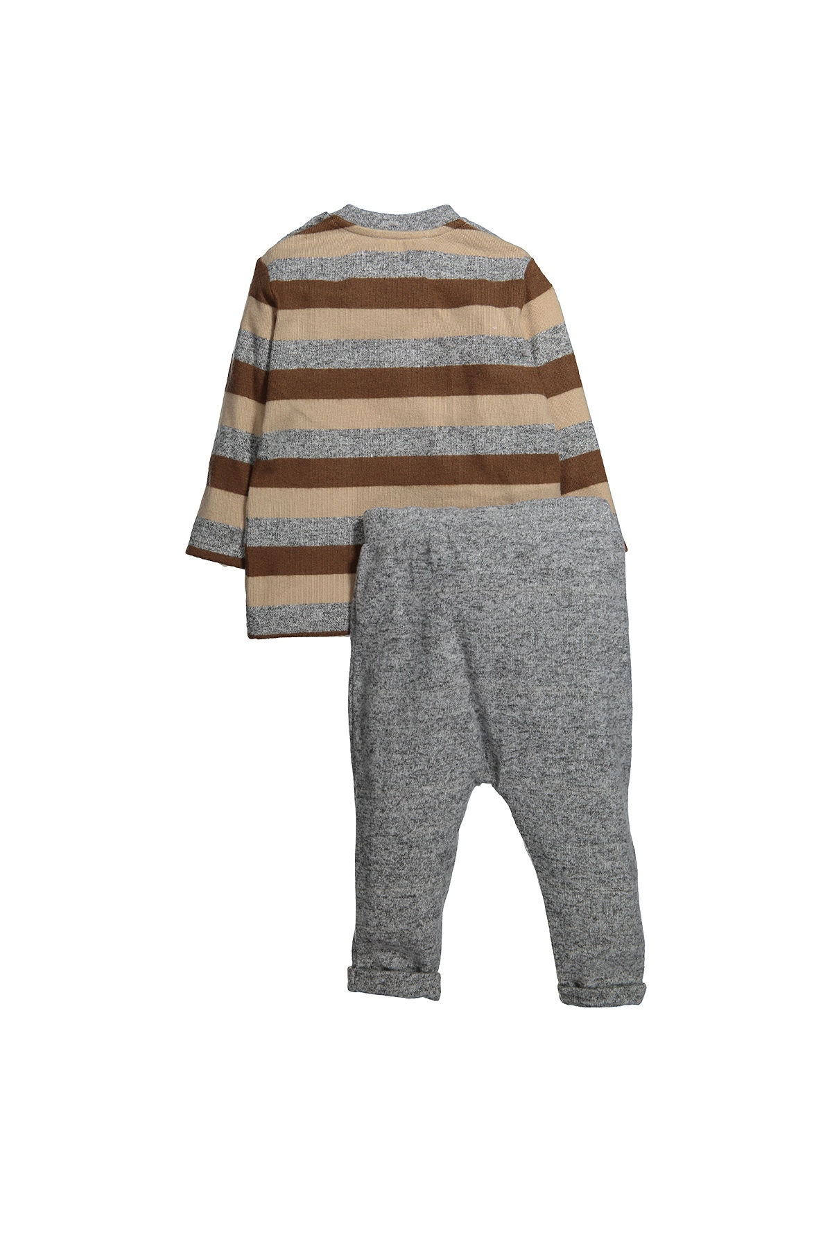 Çizgili Sweatshirt ve Duble Paça Esofman Alti Takim (9ay-4yas)