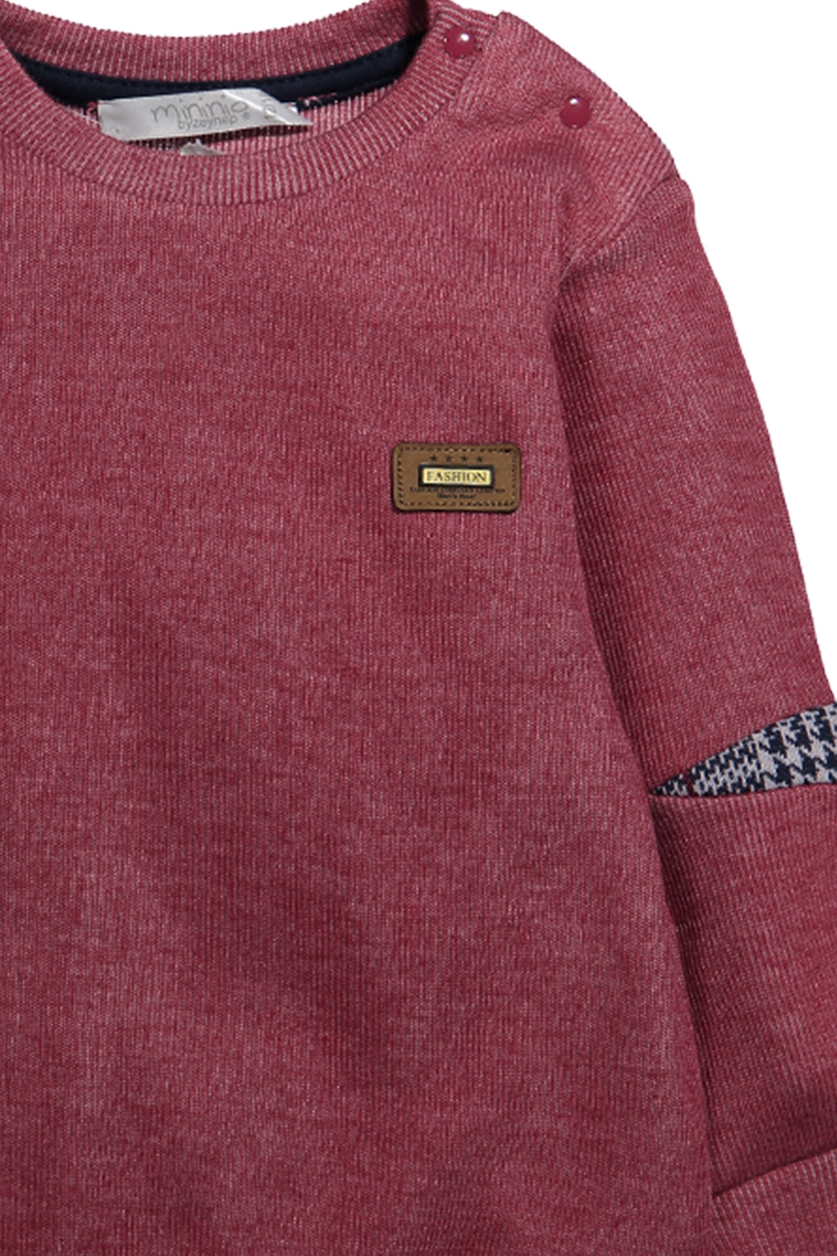 Dirsek Ekose Parçali Sweatshirt (9ay-4yas)