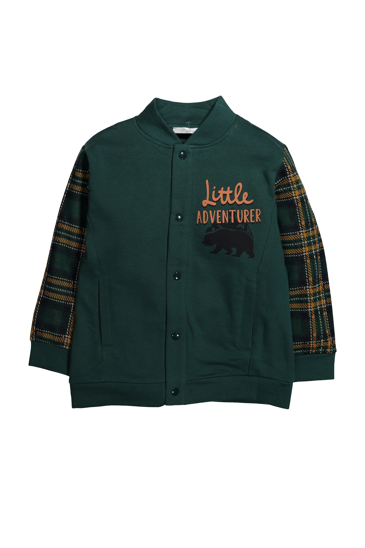 Ekose Parçali Çitçitli Sweatshirt (5-12yas)
