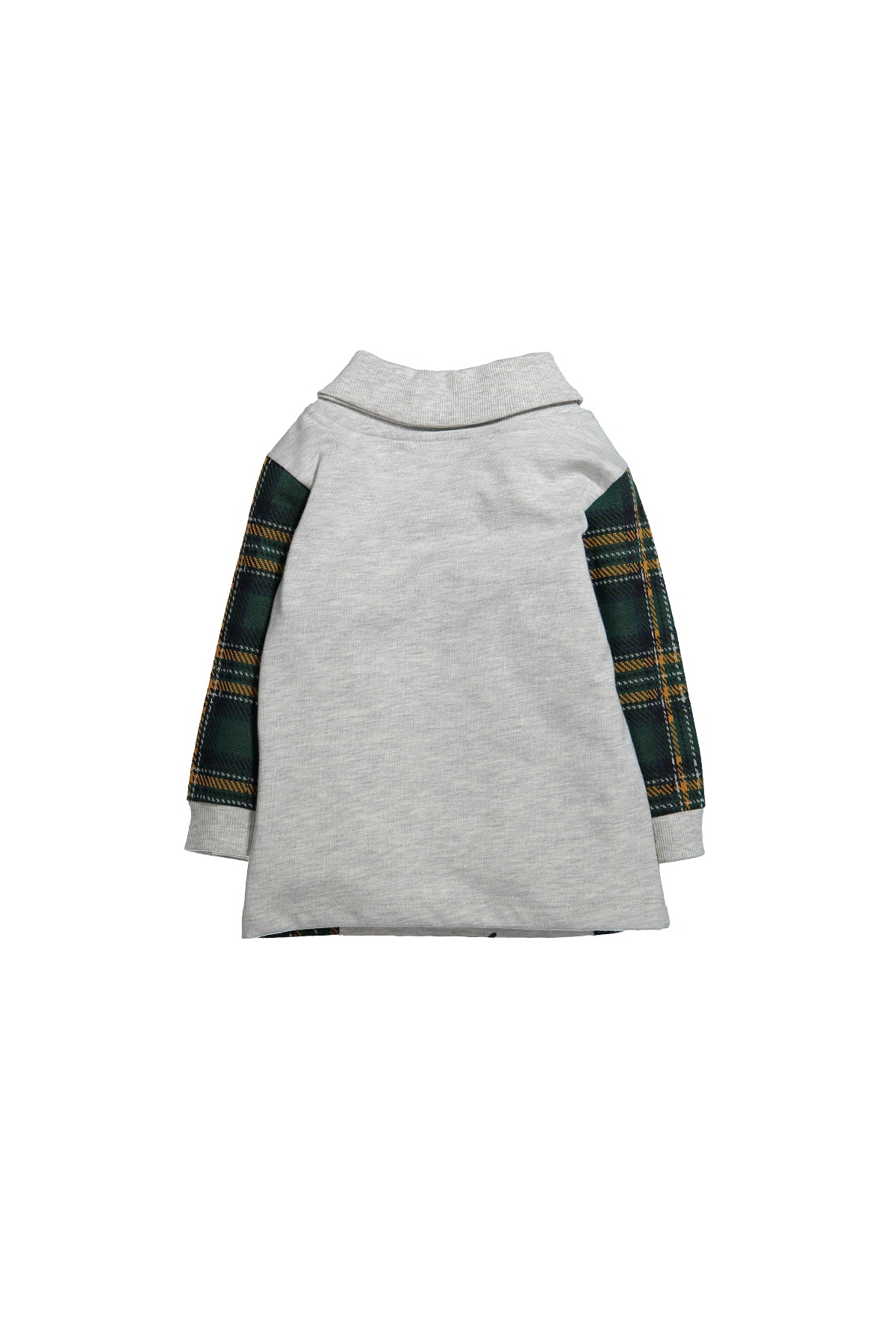 Ekose Parçali Saran Yaka Sweatshirt (12ay-4yas)