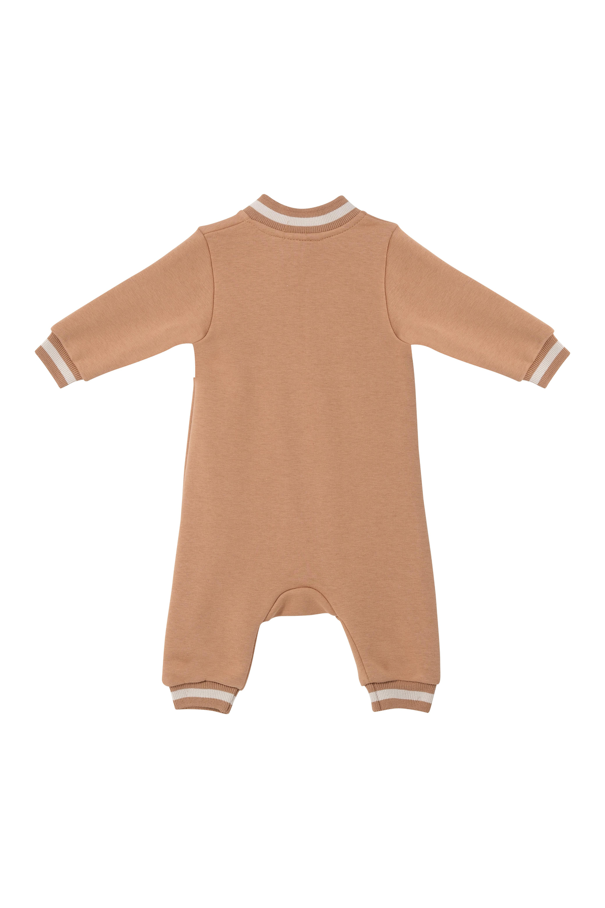 Erkek Bebek Araba Nakışlı Tulum - Bej