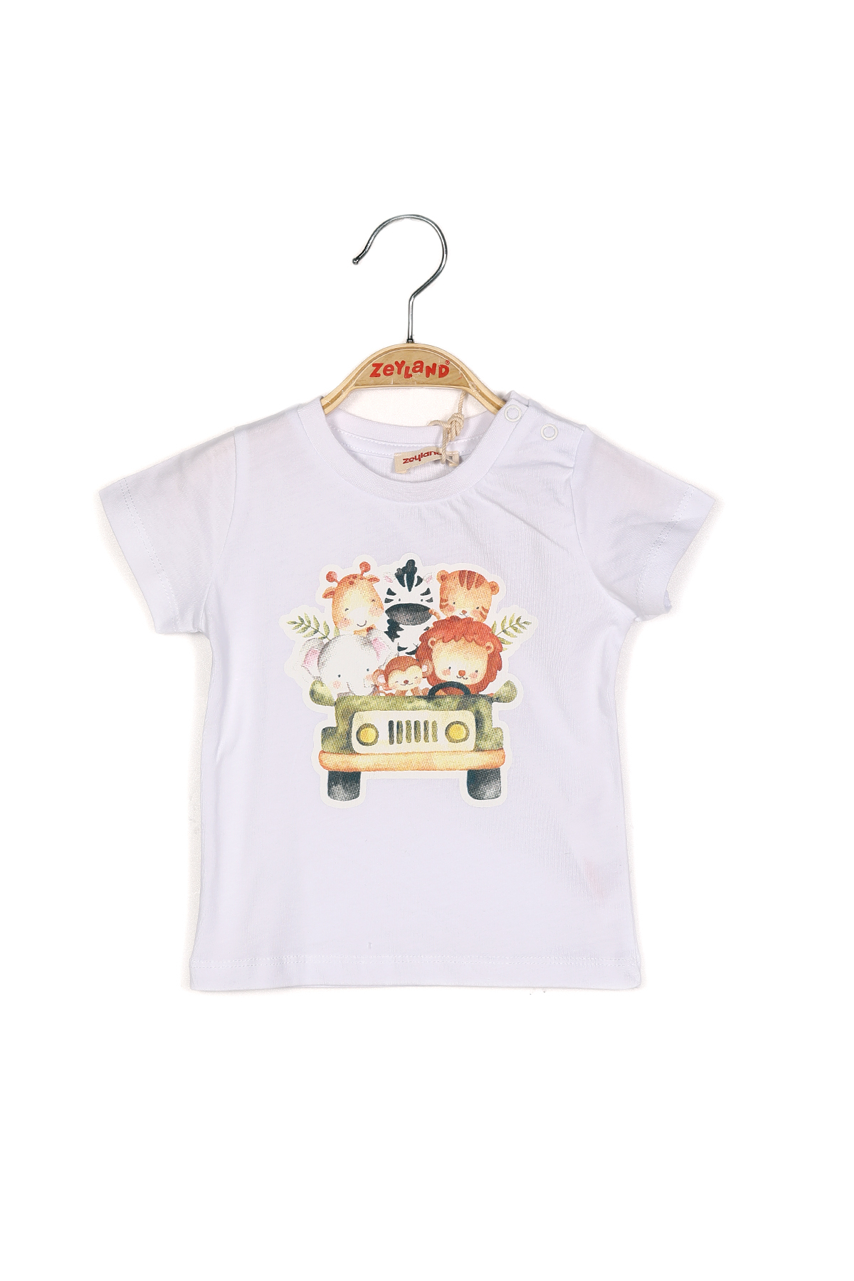Erkek Bebek Baskılı Beyaz T-shirt