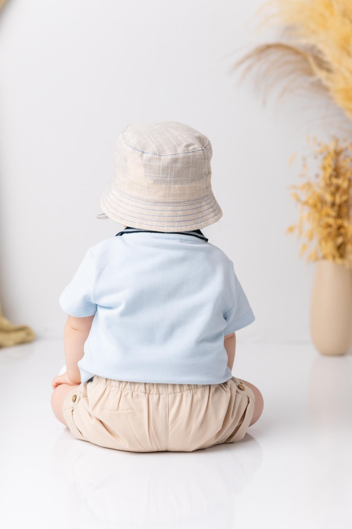 Erkek  Bebek Polo Yaka  T-shirt - Açık Mavi