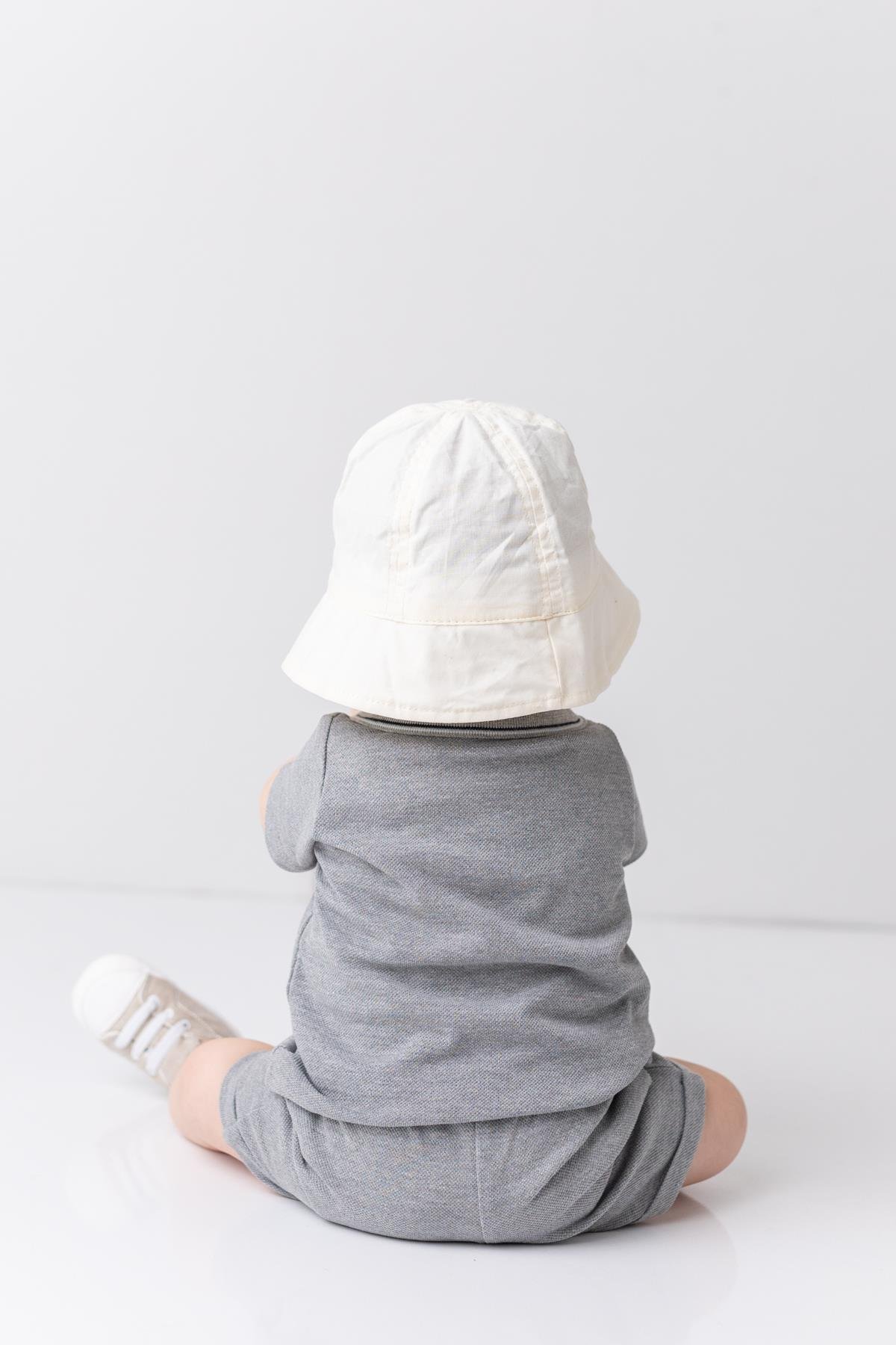 Erkek Bebek Polo Yaka T-shirt ve Şort İkili Takım - Gri