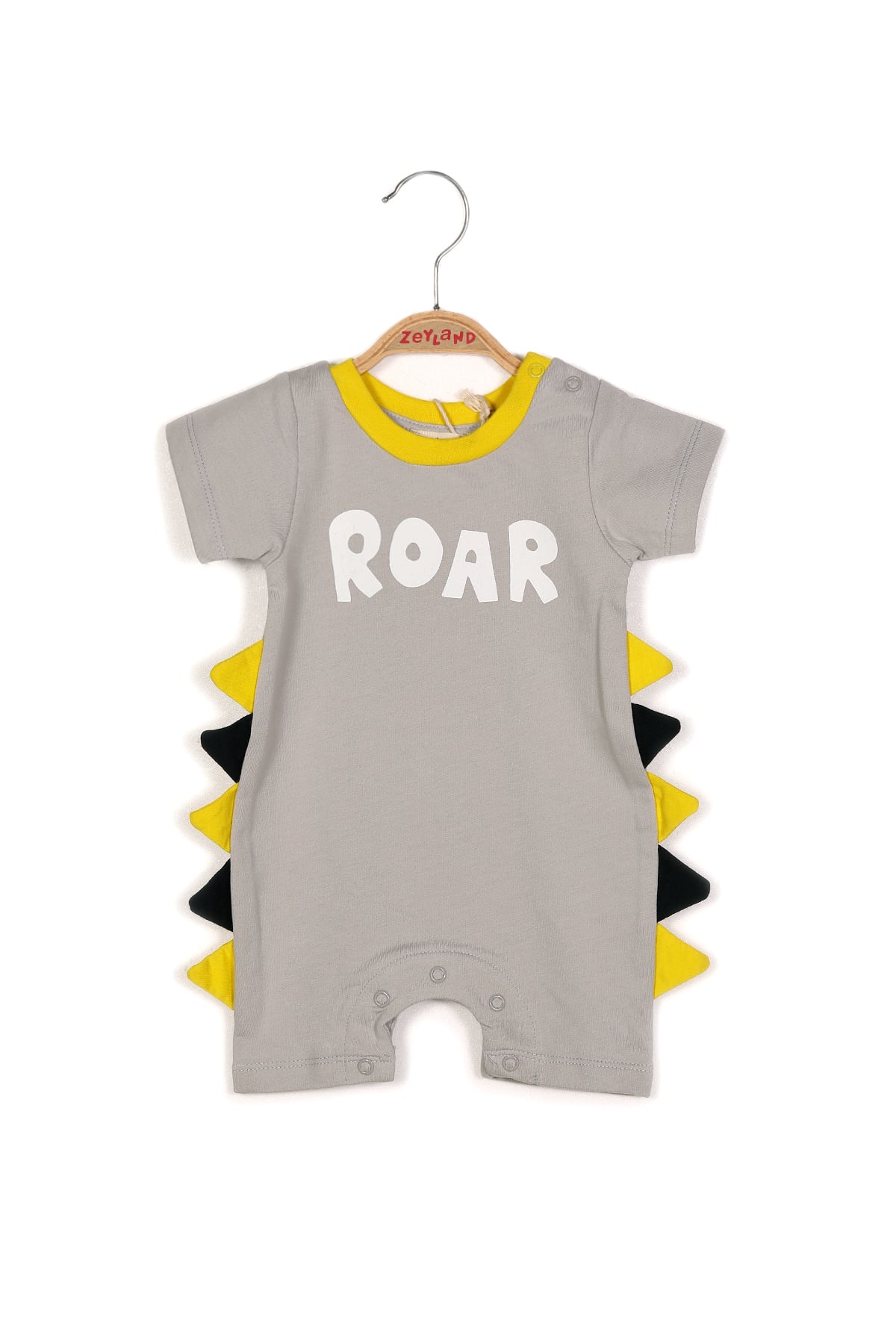 Erkek Bebek Roar Baskılı Gri Tulum