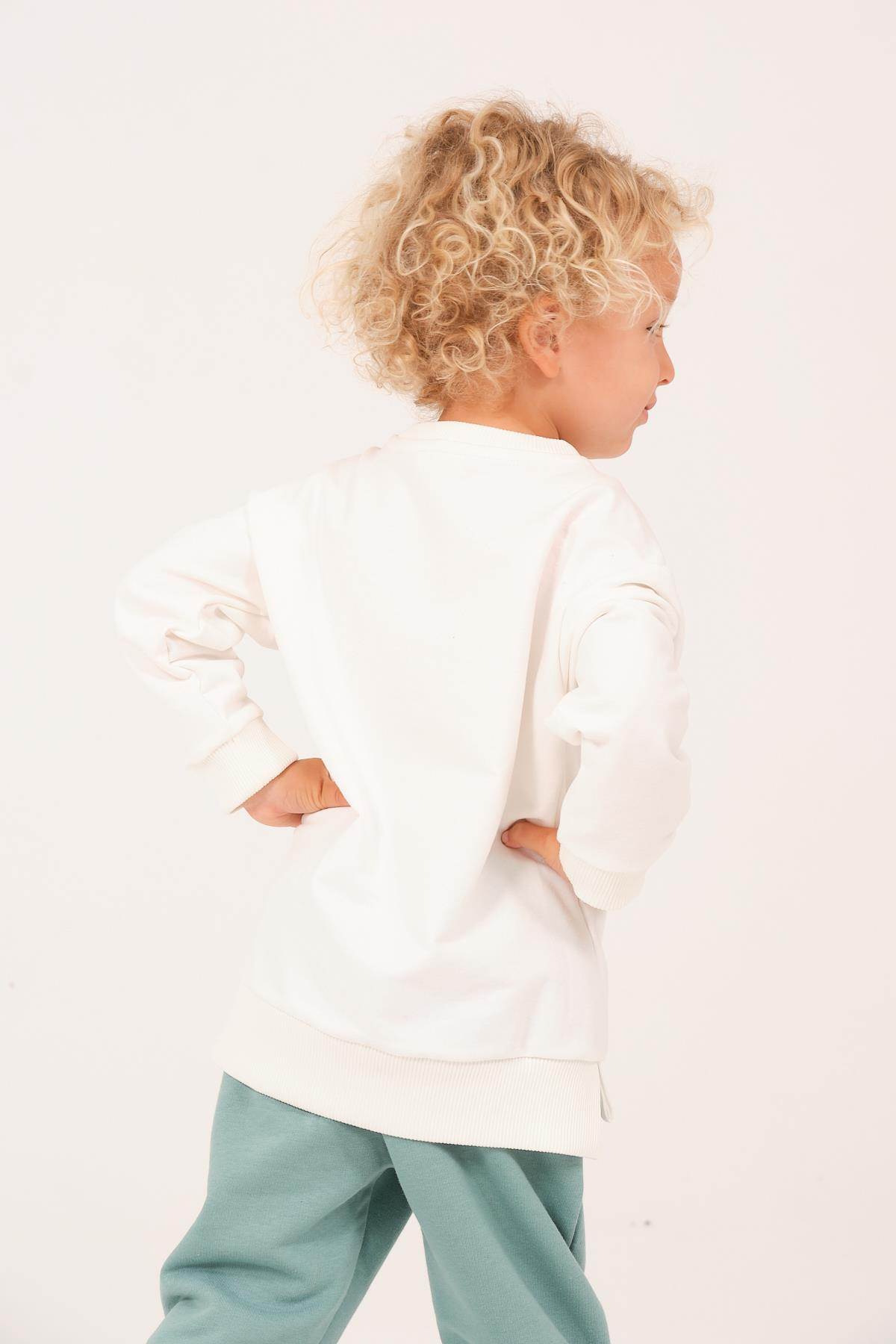 Erkek Çocuk Baskı Nakış Detaylı Sweatshirt - Skasar