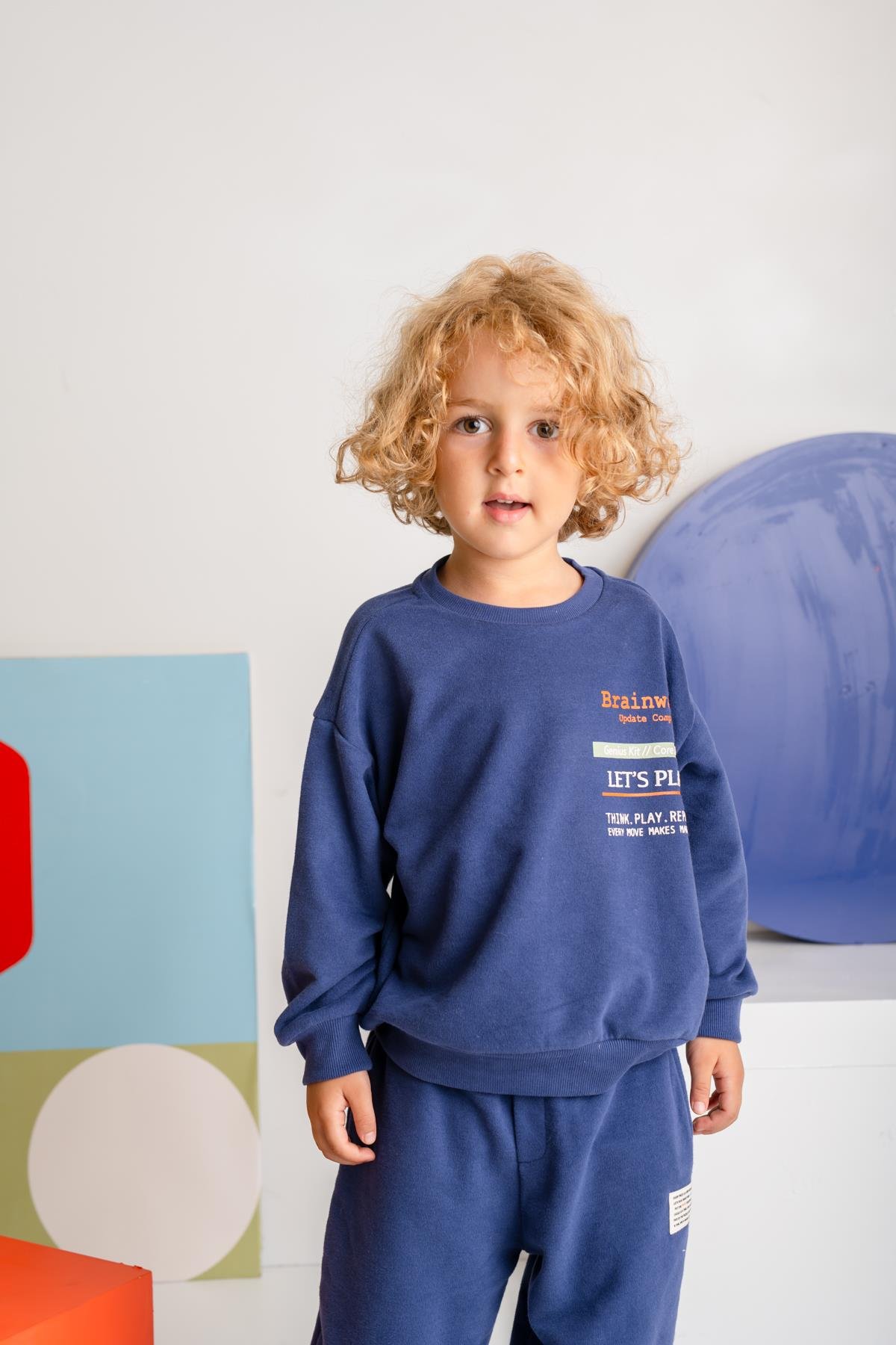 Erkek Çocuk Baskılı Sweatshirt - Lacivert