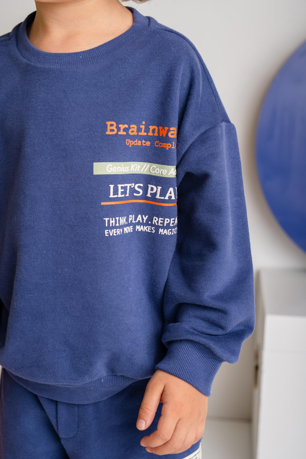 Erkek Çocuk Baskılı Sweatshirt - Lacivert