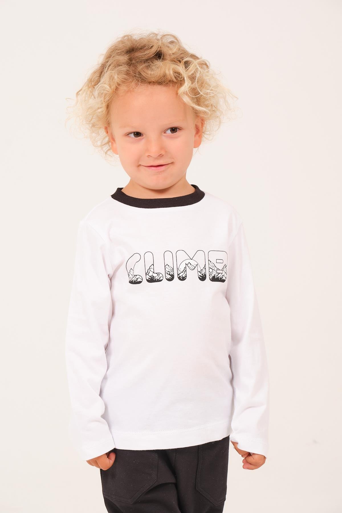 Erkek Çocuk Baskılı T-Shirt - Beyaz