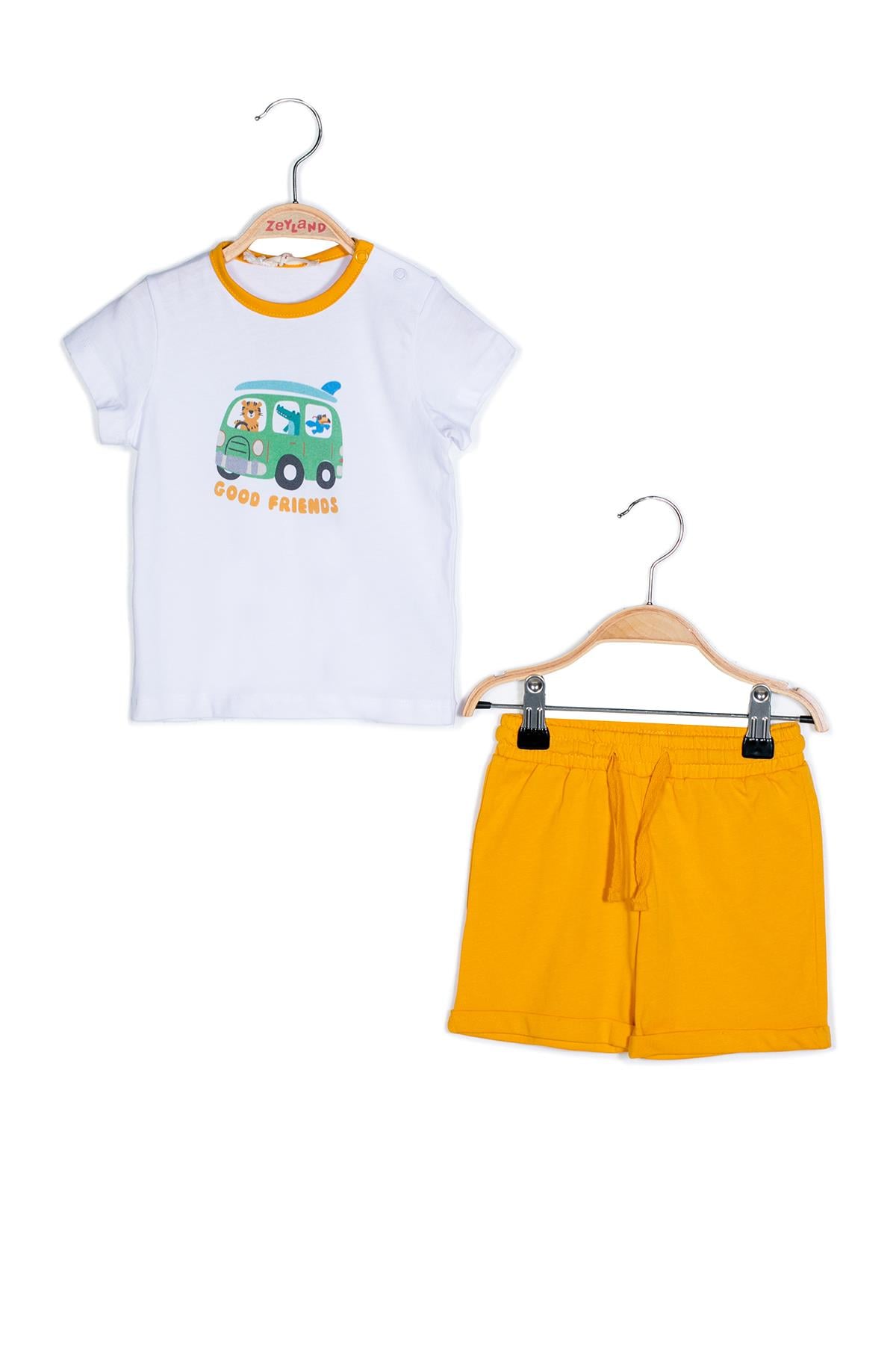 ERKEK COCUK BASKILI T-SHIRT+SORT