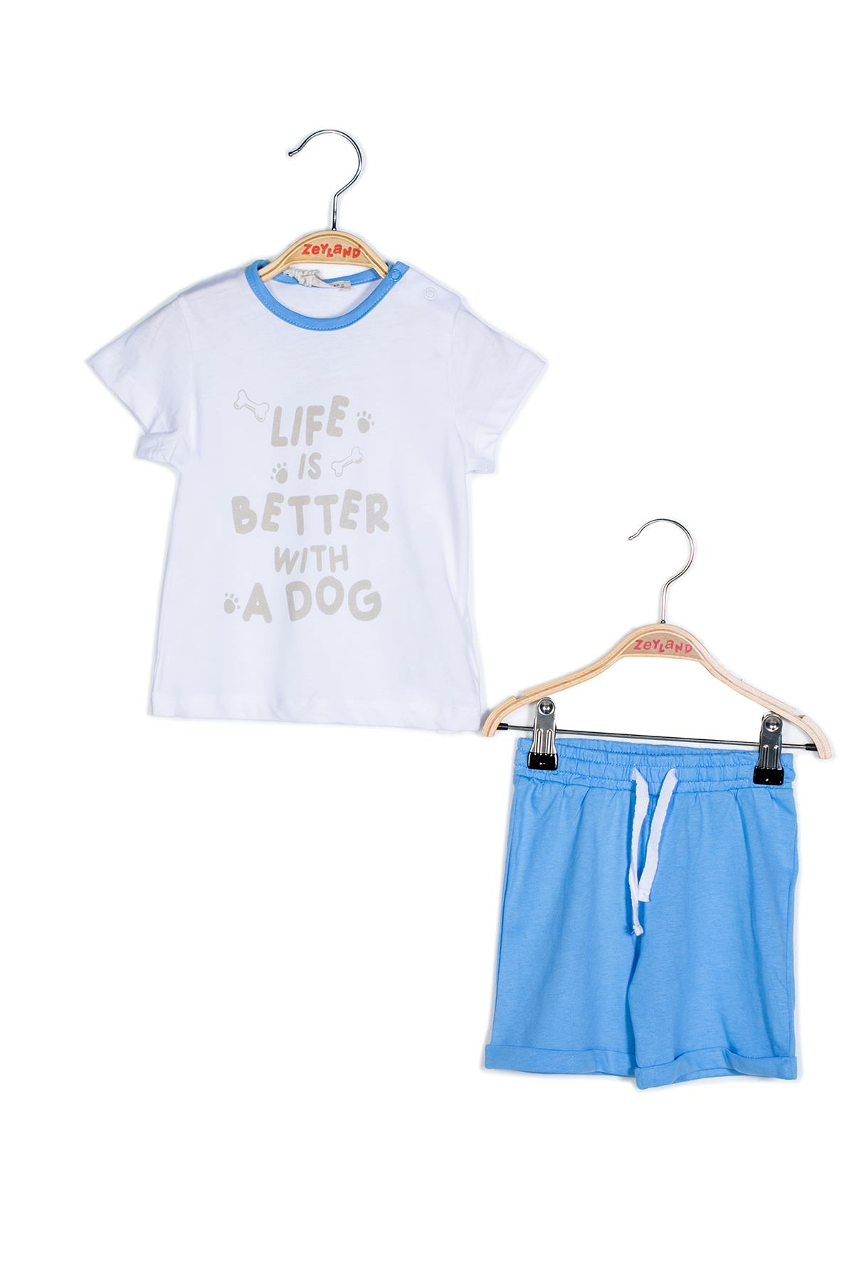 ERKEK COCUK BASKILI T-SHIRT+SORT