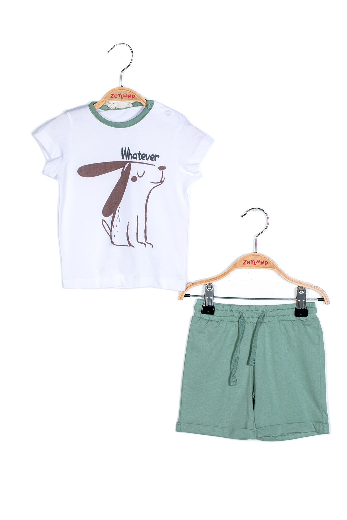 ERKEK COCUK BASKILI T-SHIRT+SORT