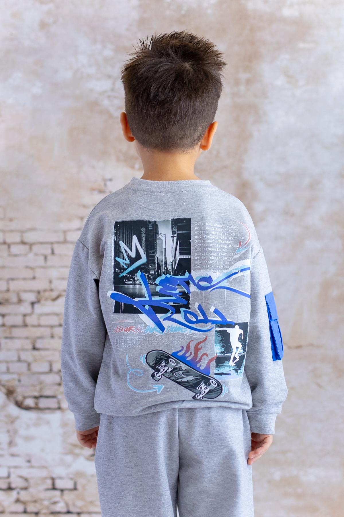 Erkek Çocuk Cep Detaylı Sweatshirt - Grimelanj