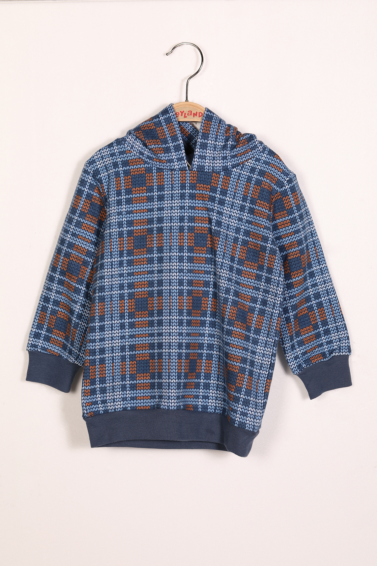 Erkek Cocuk Desenli Mavi Sweatshirt 2Y-7Y