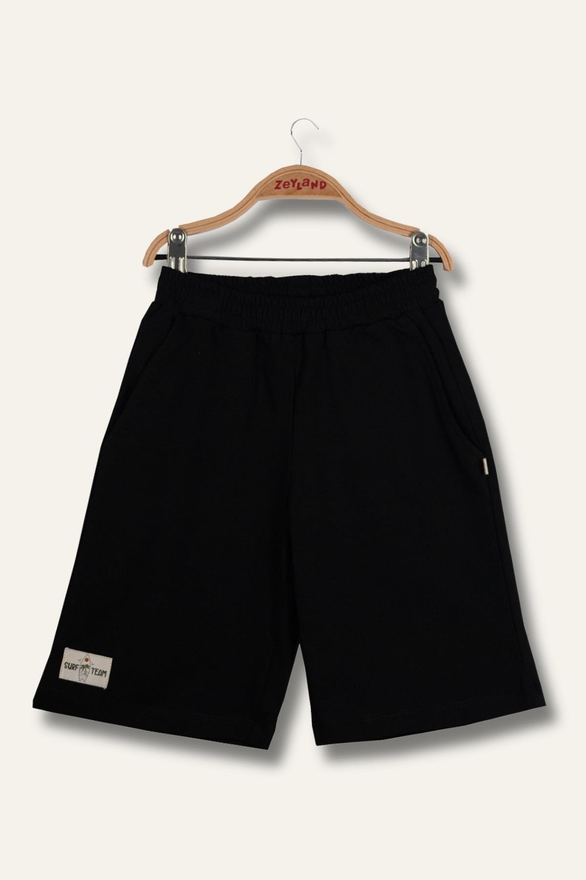 Erkek Çocuk Diz Altı Şort - Siyah