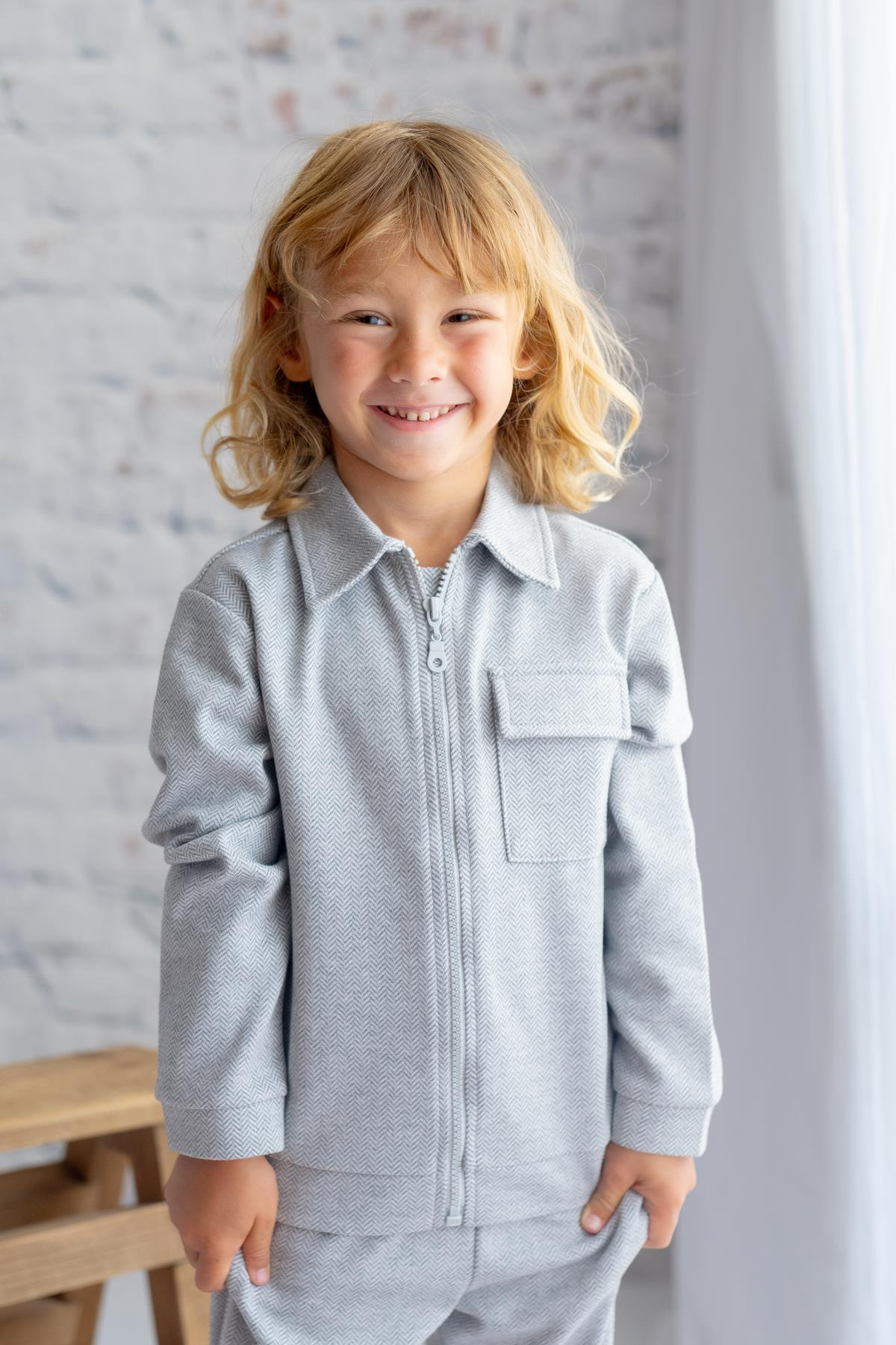 ERKEK COCUK FERMUARLI ORME CEKET