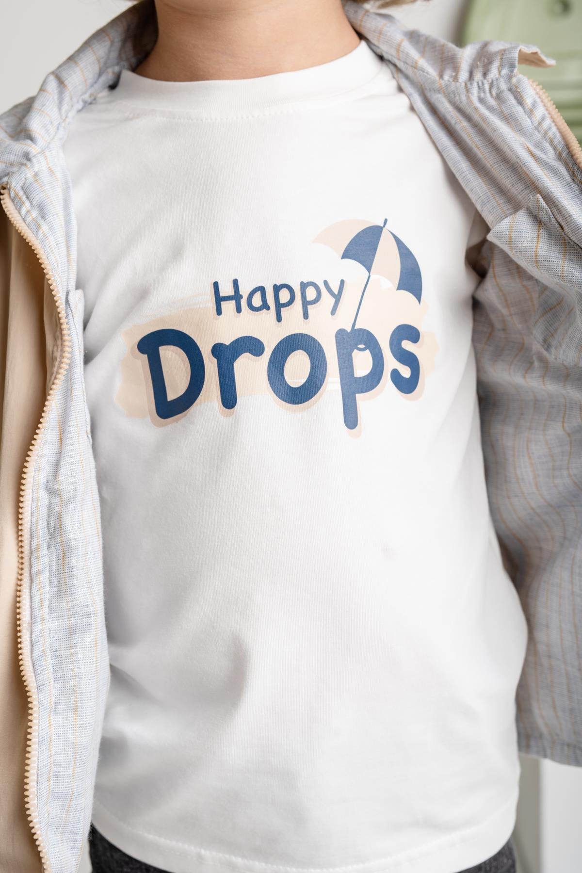 Erkek Çocuk Fermuarlı Yağmurluk Detaylı Üçlü Takım - Bej