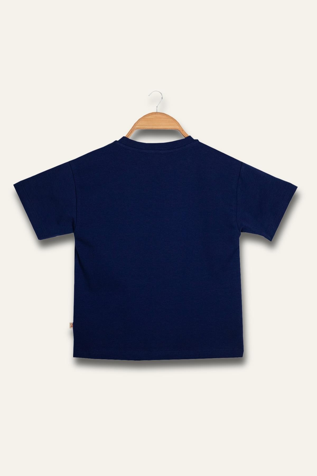 Erkek Çocuk Florida Baskılı T-Shirt - Lacivert