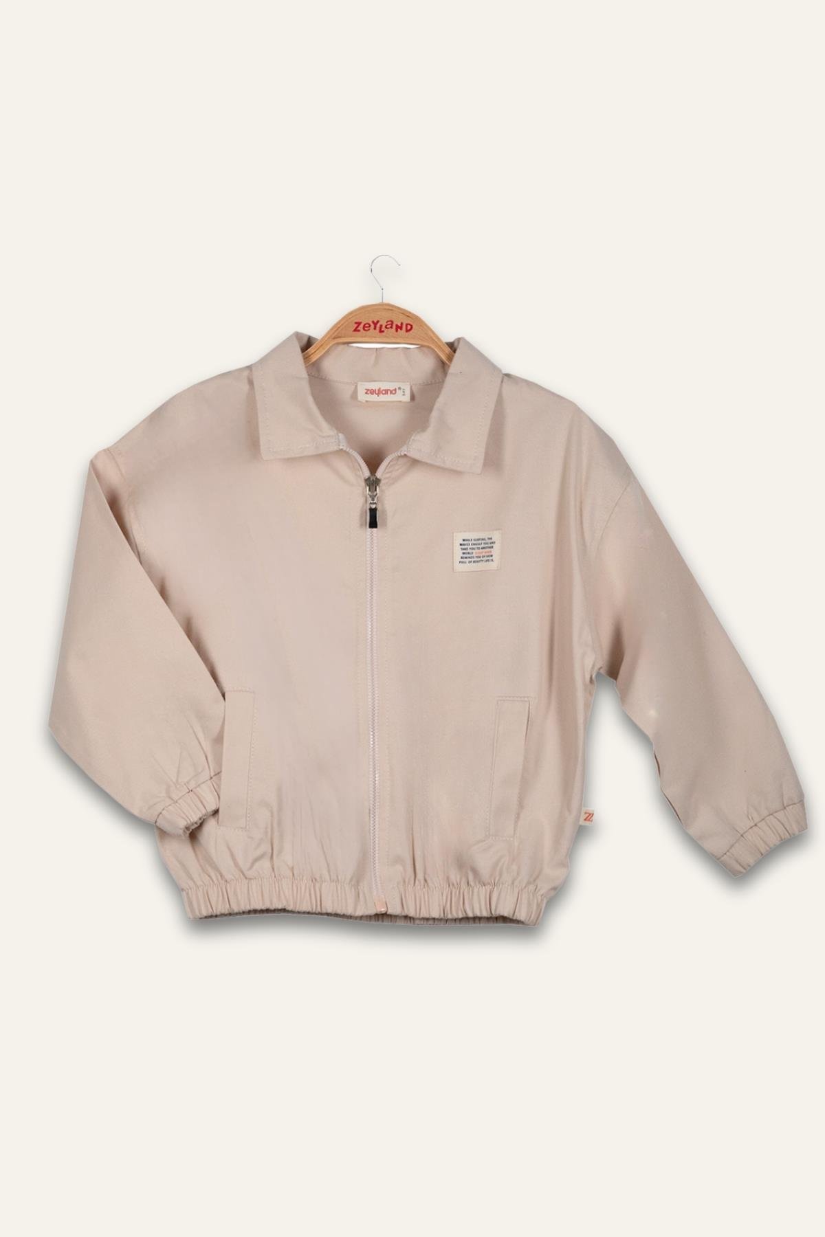 Erkek Çoçuk Gabardin Ceket - Taş Rengi